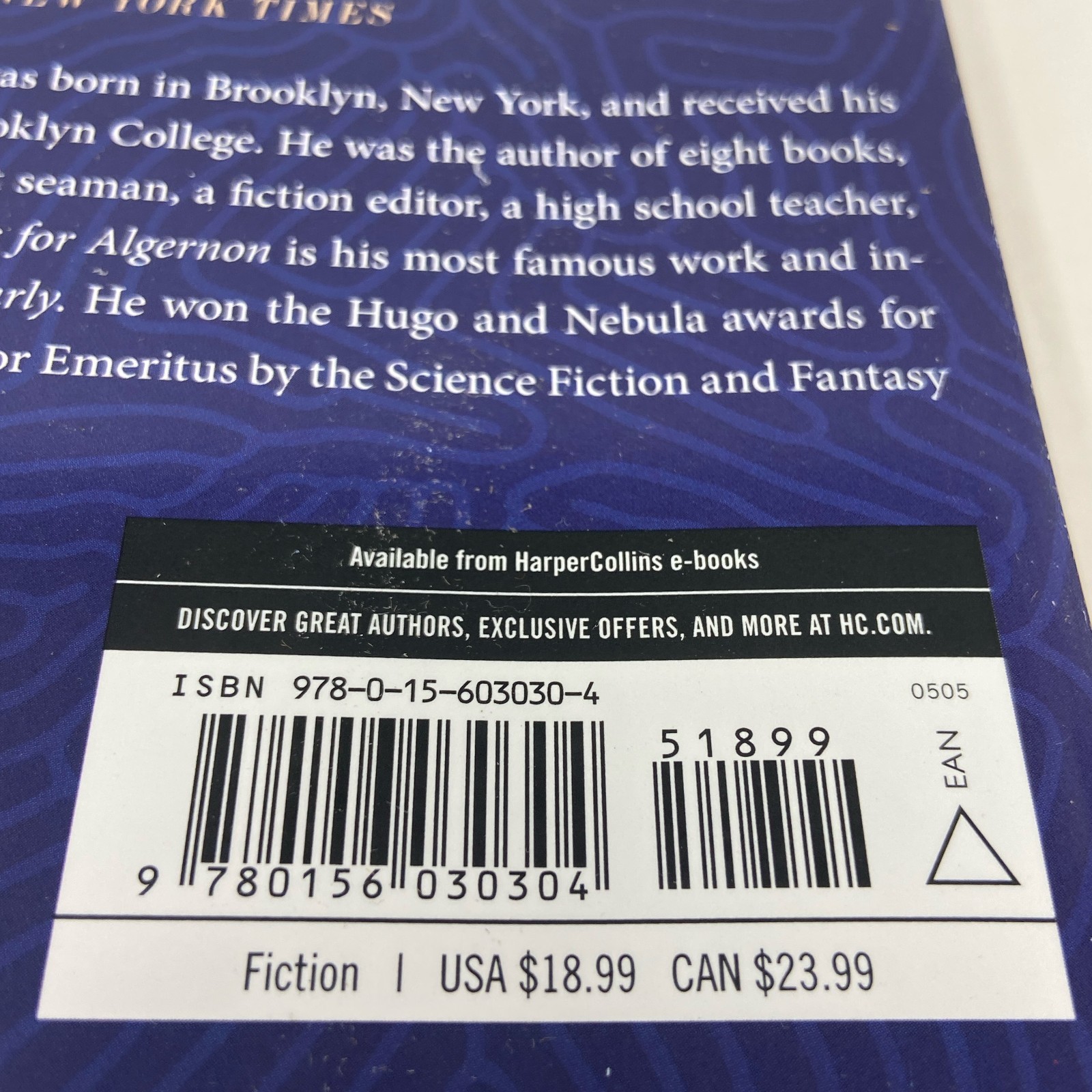 Mariner Books Flowers for Algernon by Daniel Keyes – Trade Paperback