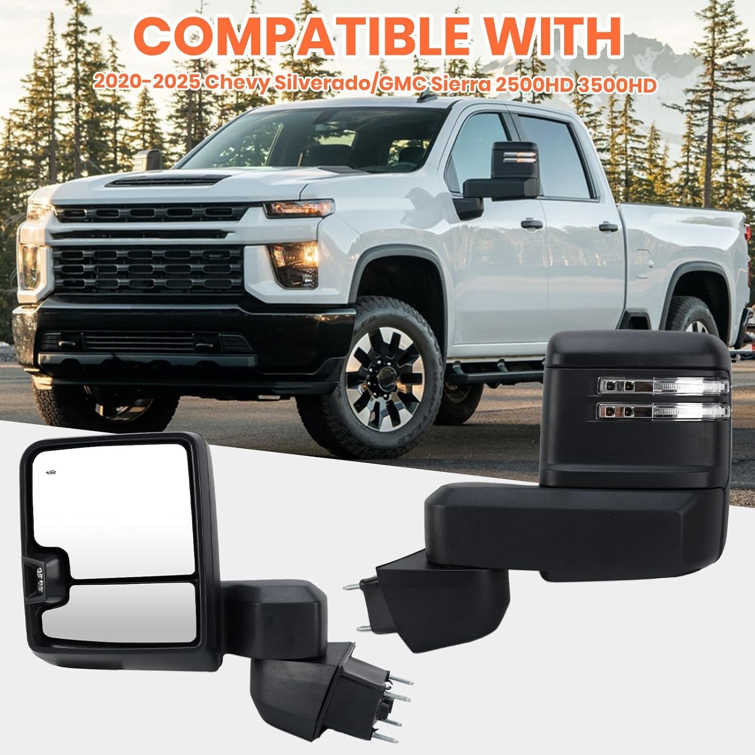 Driver Side Mirror for 2019 2020 2021 2022 2023 Chevy Silverado GMC Sierra 2500H