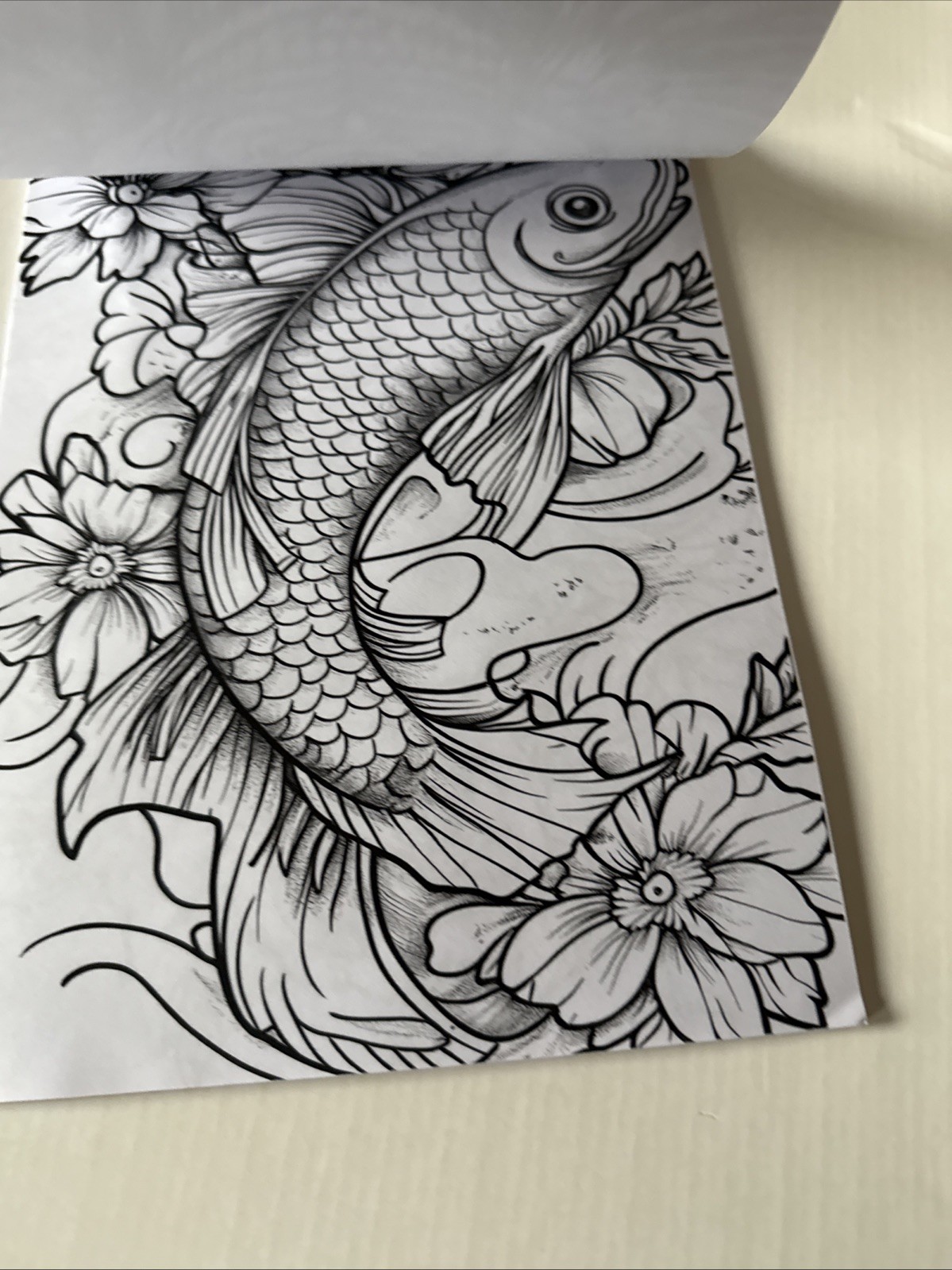 8 1/2 x 11 1/2 adult coloring book Tattoo NEW Shipping Included