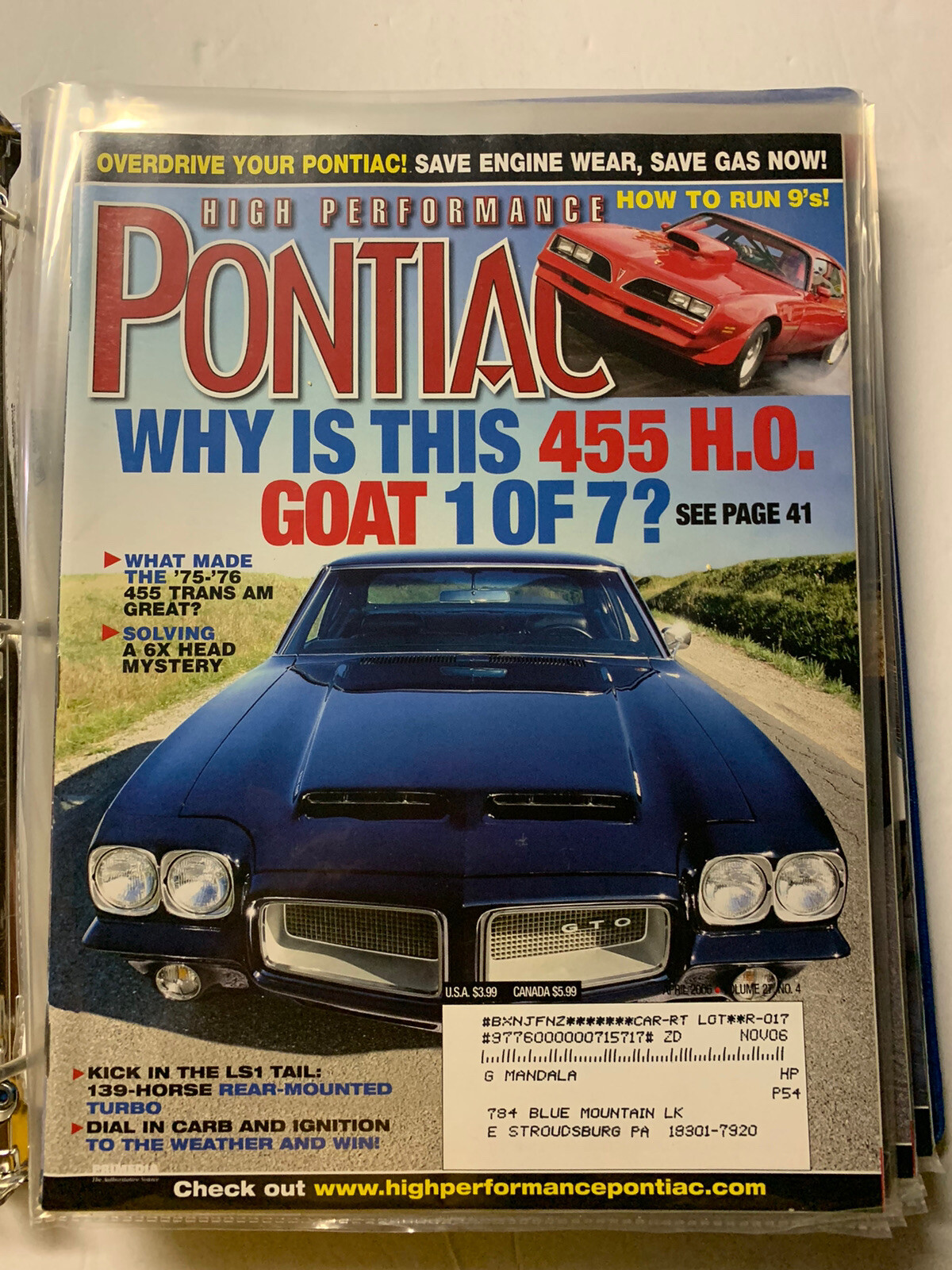 Pontiac MAGAZINE 2006… 12 In Total. Near Mint-Mint. None Finer