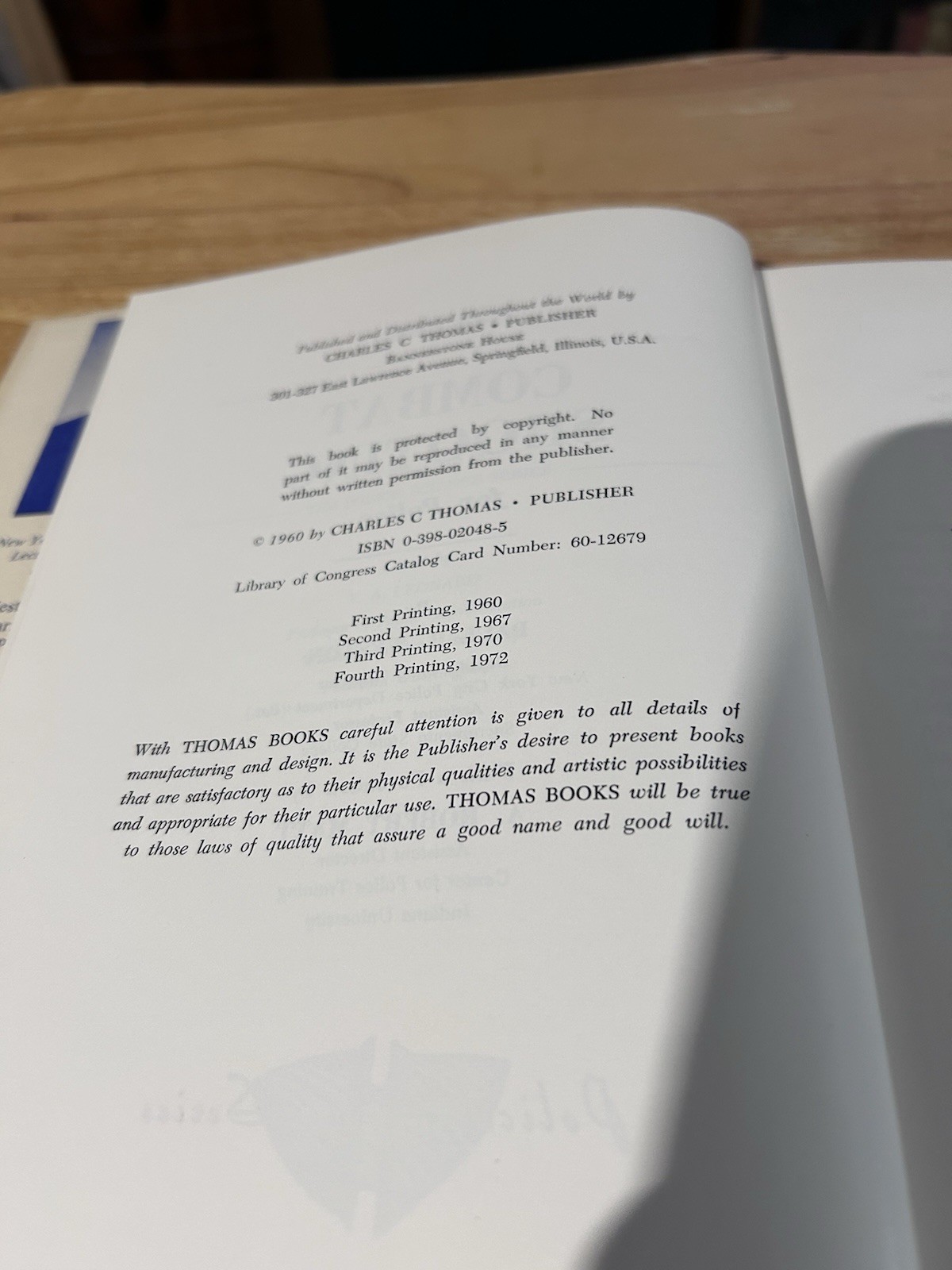 Combat Shooting For Police By: Paul B. Weston Fourth Printing