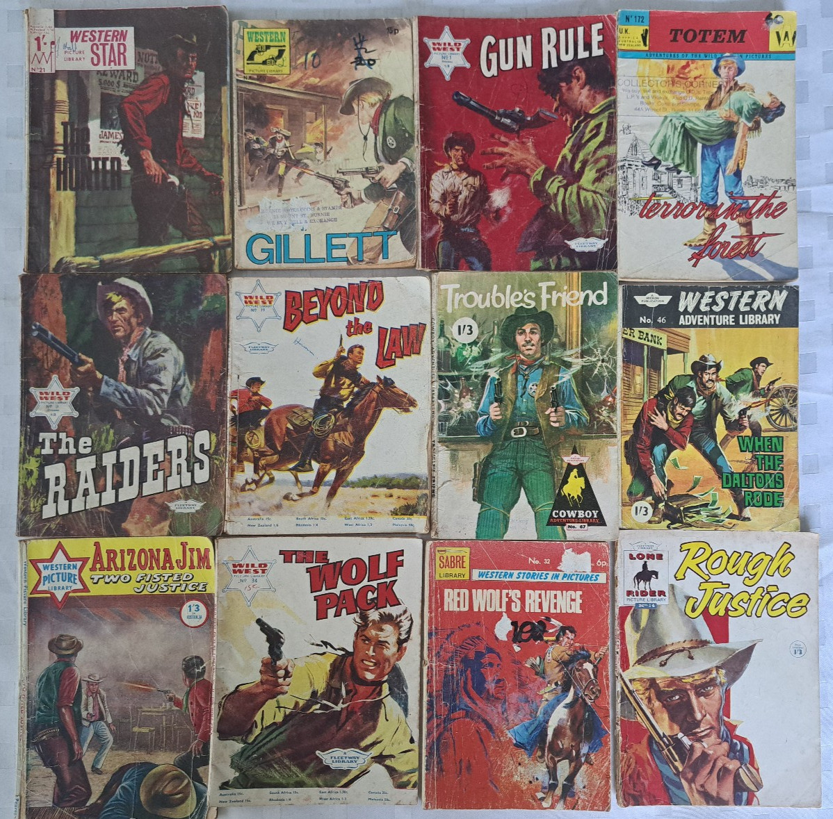 12 Pocket Size Western Comics – Various Publishers 1960’s – 1970’s