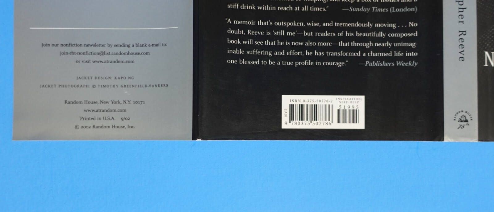 NOTHING IS IMPOSSIBLE BY CHRISTOPHER REEVE, INSCRIBED-PERSONALIZED BY DANA REEVE