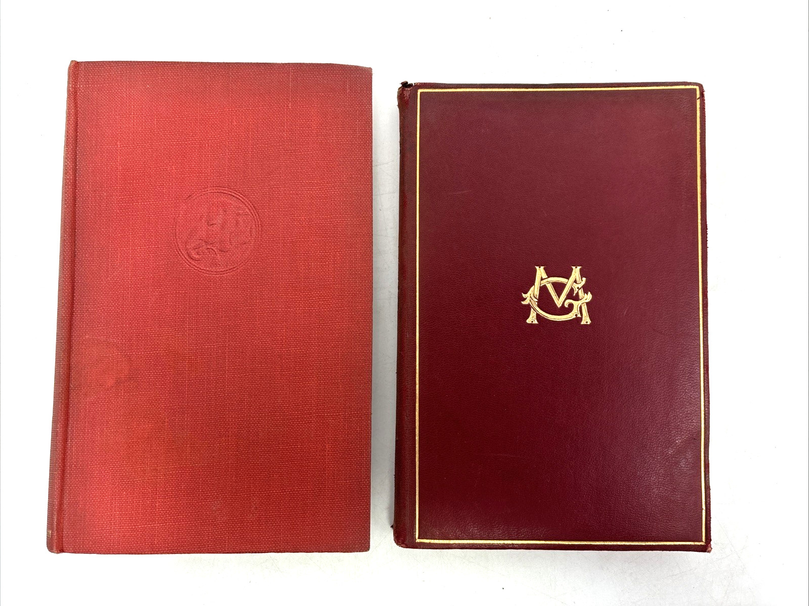 Small Old Red Books for Decoration. 10.5cm shelf space. Max. 17.5cm Tall