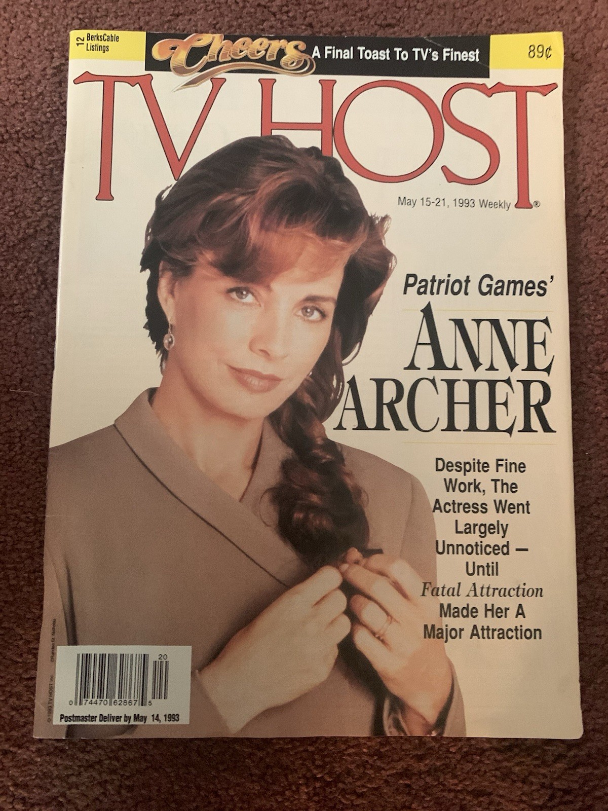 TV HOST magazine MAY 15-21 1993 CHEERS FINALE ANNE ARCHER cover PATRIOT GAMES