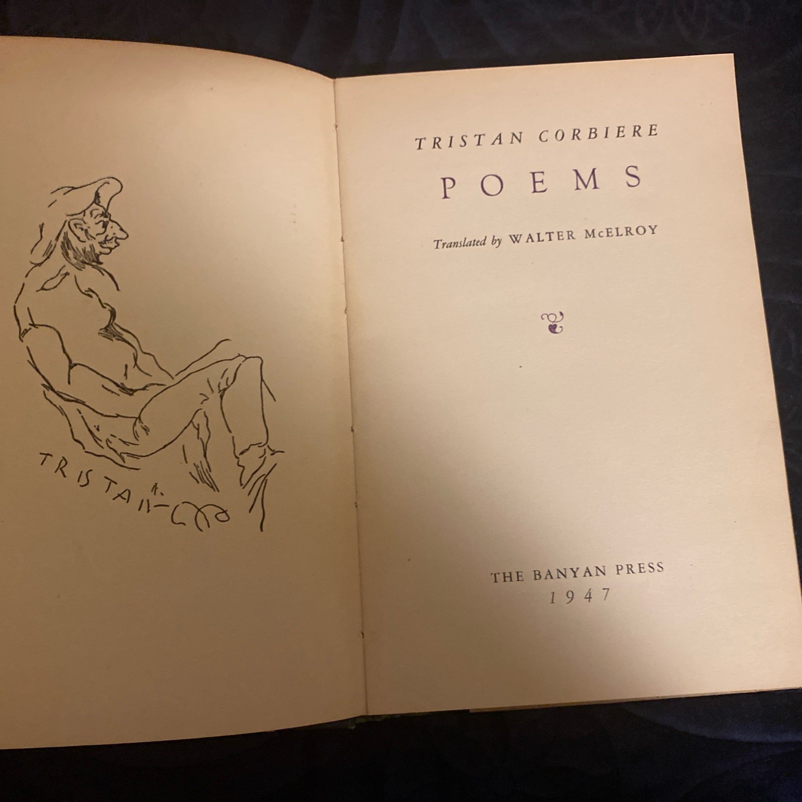 Tristan Corbiere / Poems This #838 of #1060 1st ed 1947 Banyan Press Nice Copy