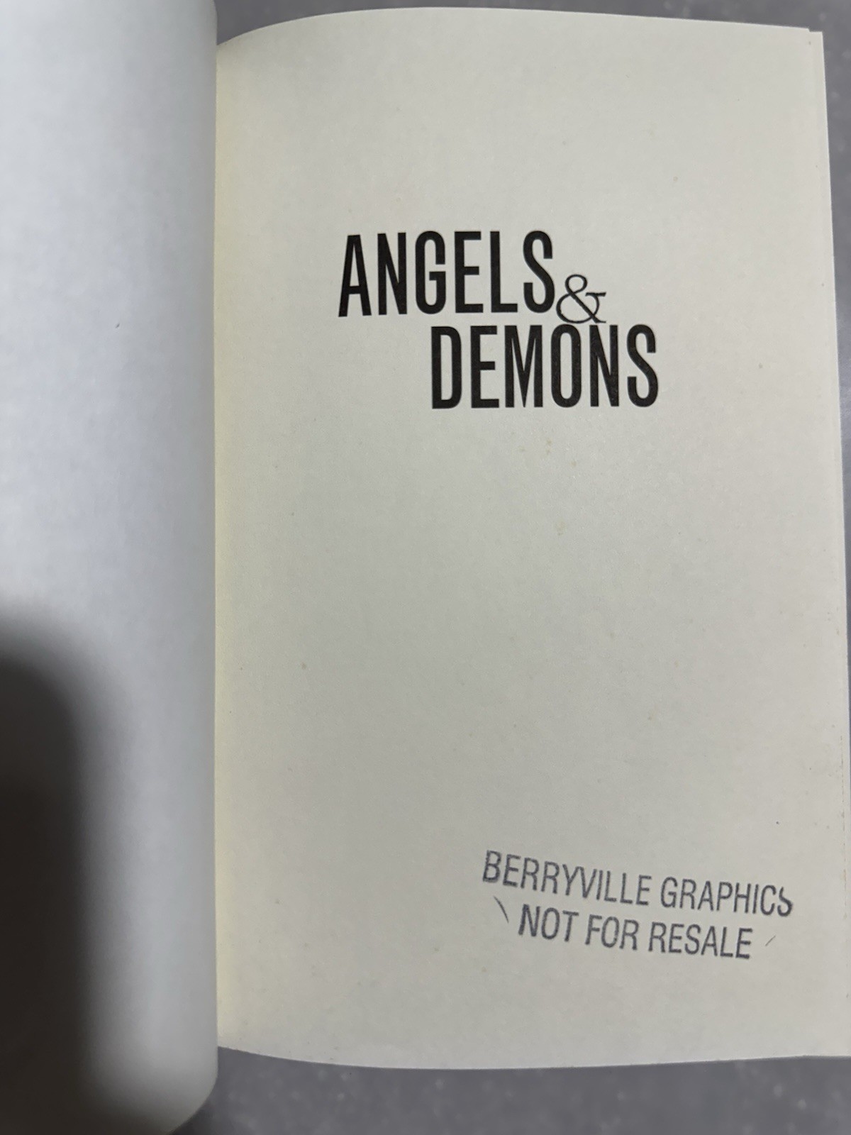 Angels & Demons By Dan Brown Special Edition 1st Atria Hardcover 2003