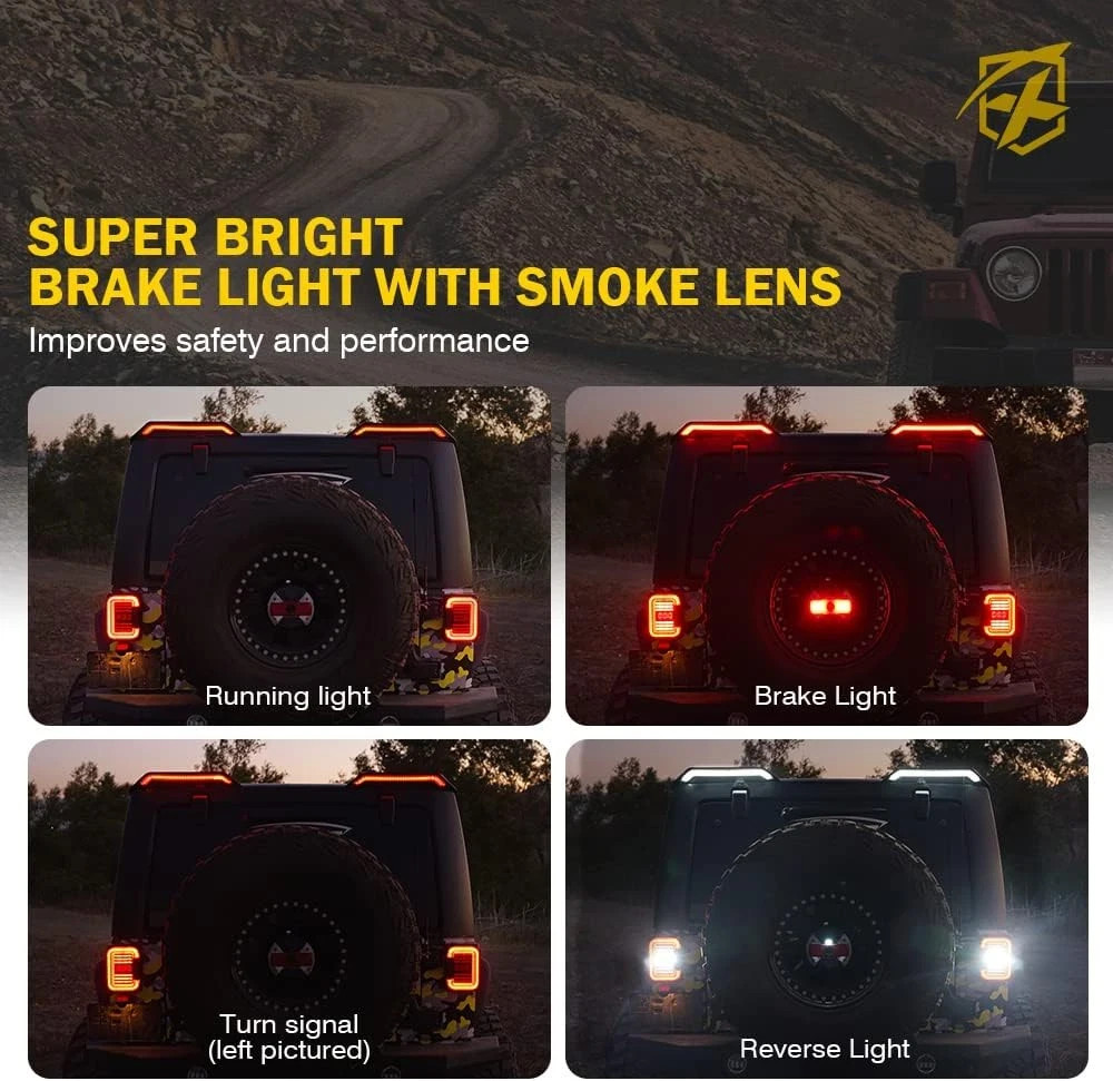 High Mount LED Brake Lights with Turn Signal/Reverse/Brake Light Compatible with