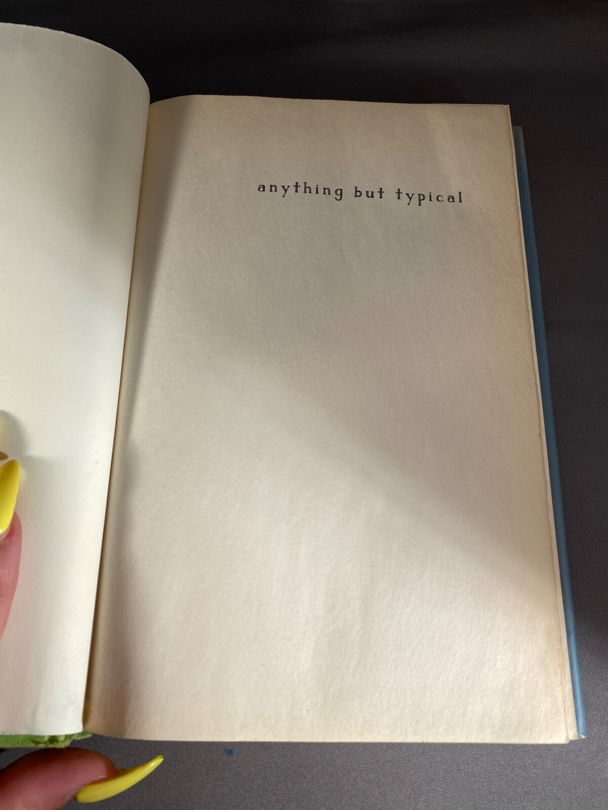 Anything But Typical by Nora Raleigh Baskin Hardcover Dust Jacket Ex-Library