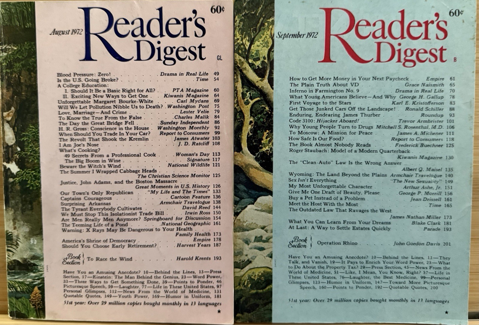 1972 August September 2 READER’S DIGEST MAGAZINE Vintage Retro Timeless Shorts