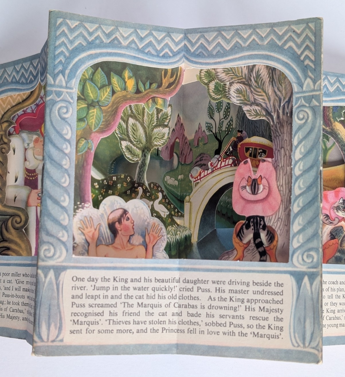 Puss in Boots Peepshow Book Folding Books Ltd Kathleen Hale 1950s Tunnel Book