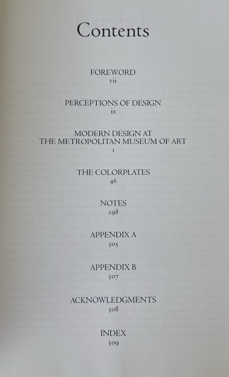 Modern Design 1890-1990 in the Metropolitan Museum of Art~R. Craig Miller~HC~DJ