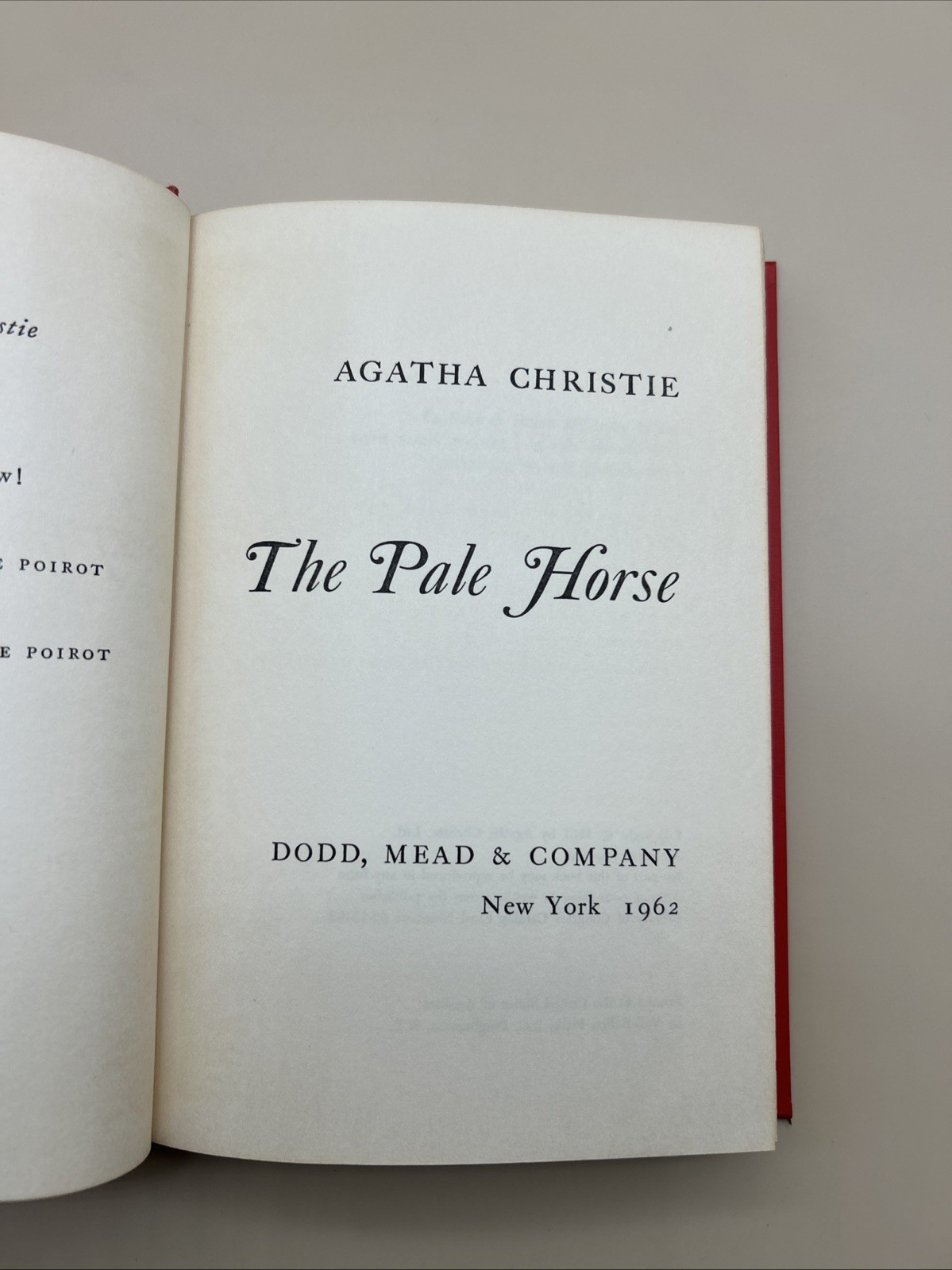 The Pale Horse by Agatha Christie Detective Fiction 1st Edition Hardcover Book
