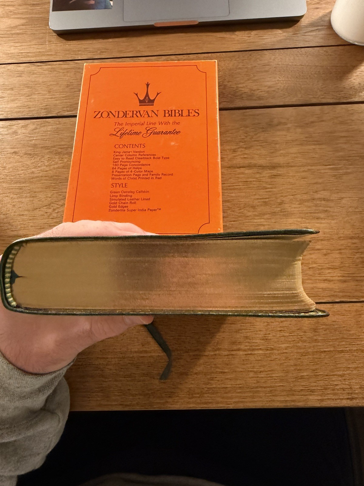 ULTRA RARE BIBLE / Zondervan Imperial line KJV Reference Bible – Green Calfskin