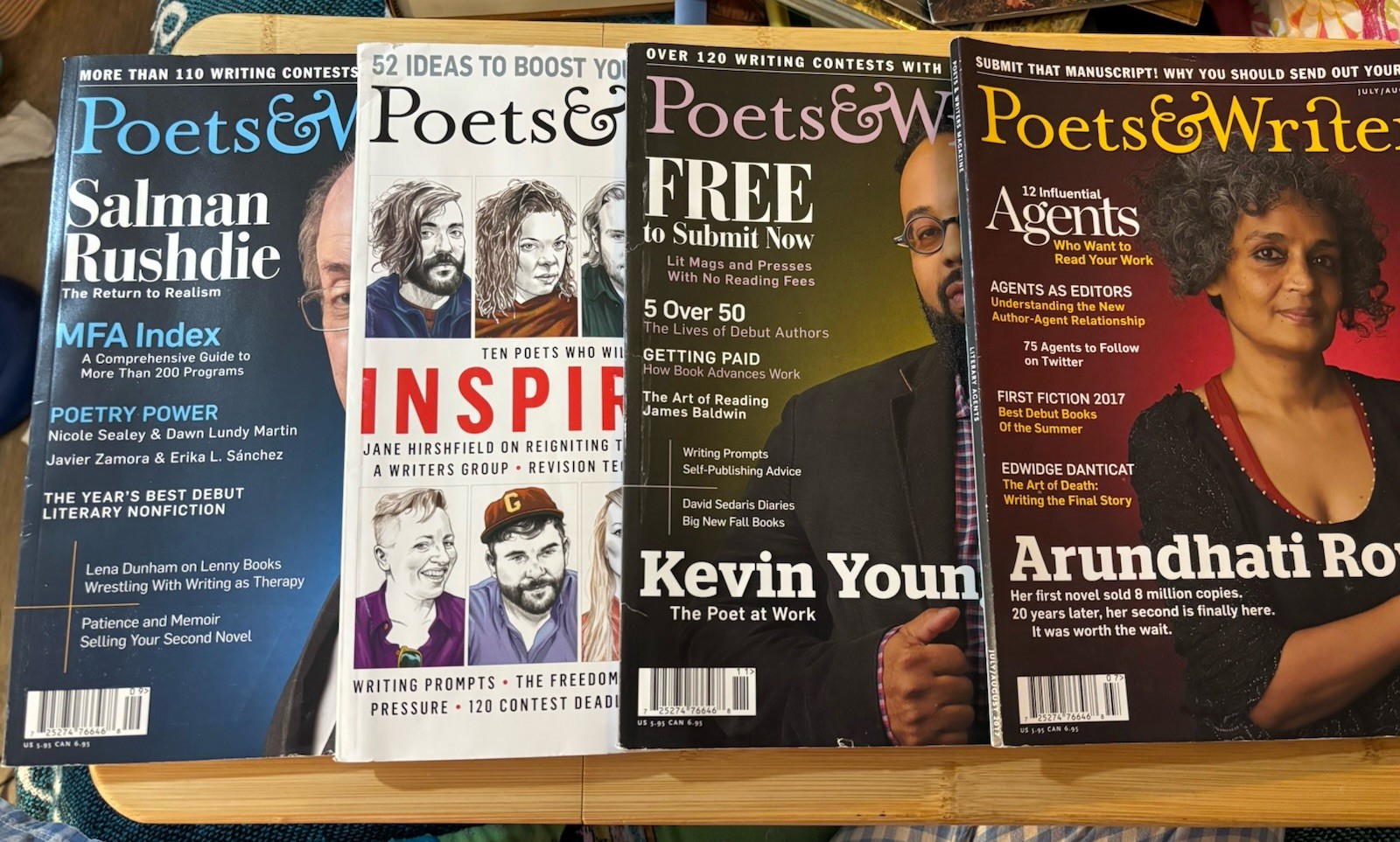 4 Poets & Writers – 2017-2018 Salman Rushdie, Arundhati Roy, Kevin Young
