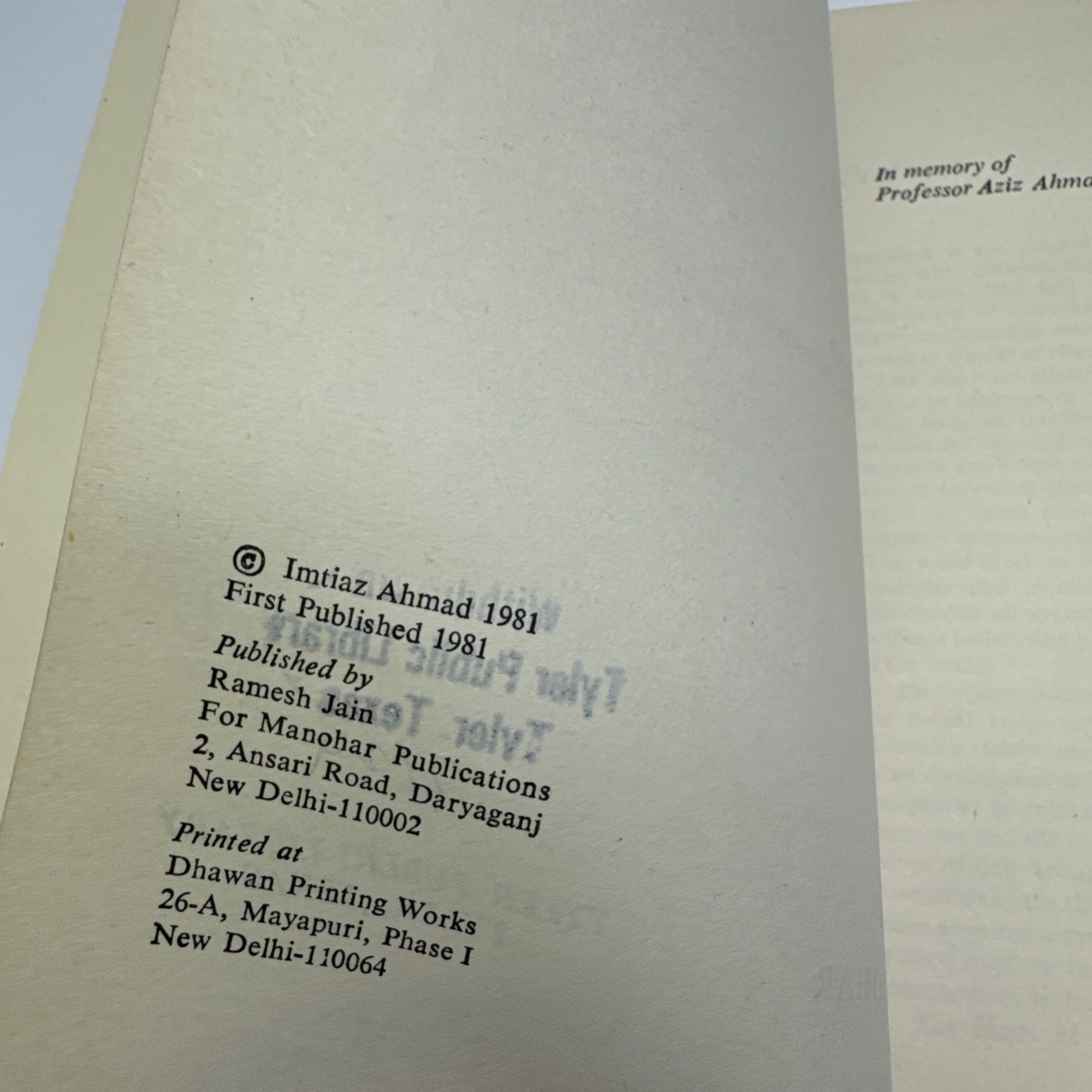 Ritual and Religion Among Muslims in India 1981 Ex-Library HC Essays Islam India