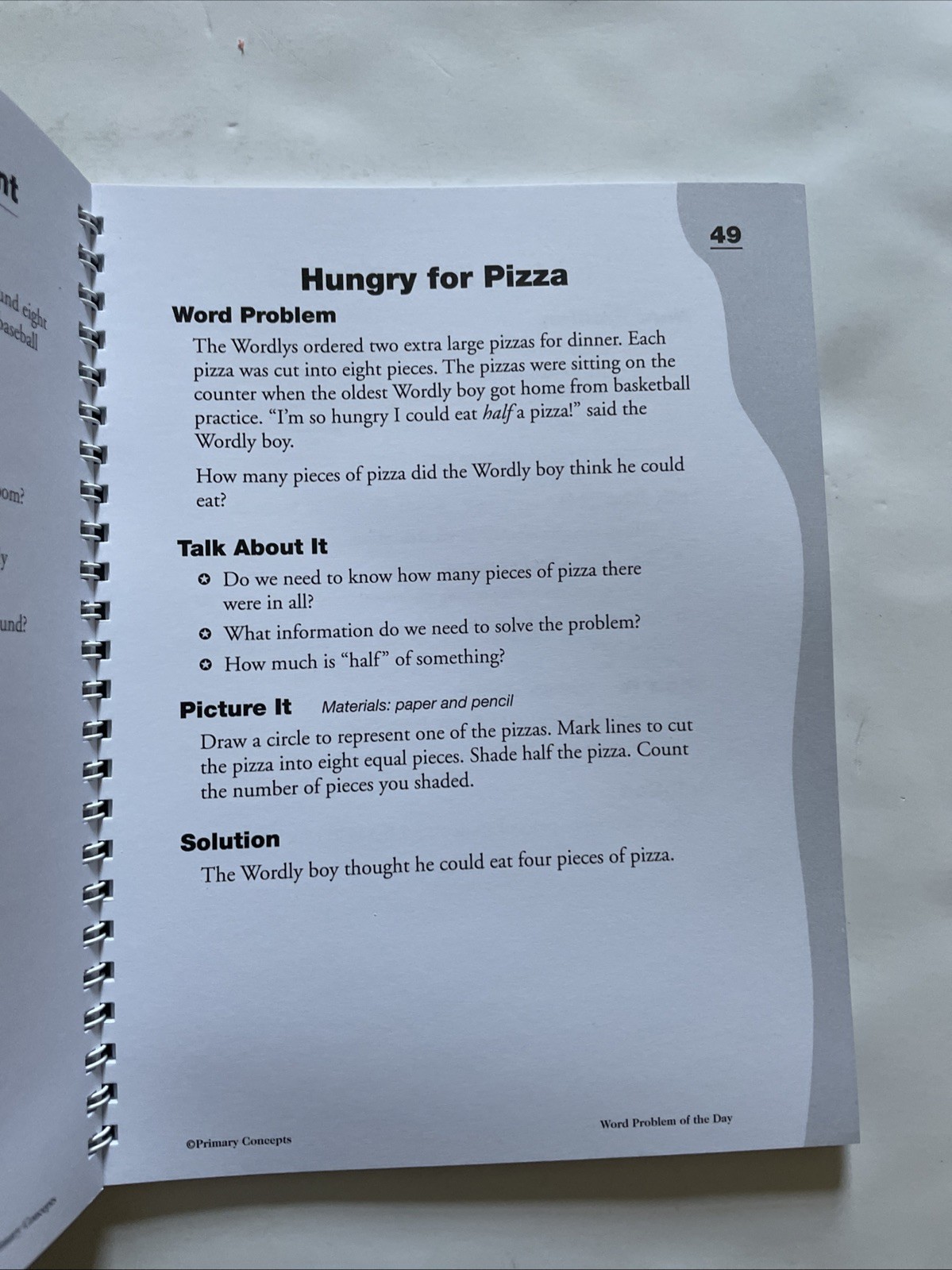 Primary Concepts – Word Problem of the Day 2020 Spiral Paperback VG