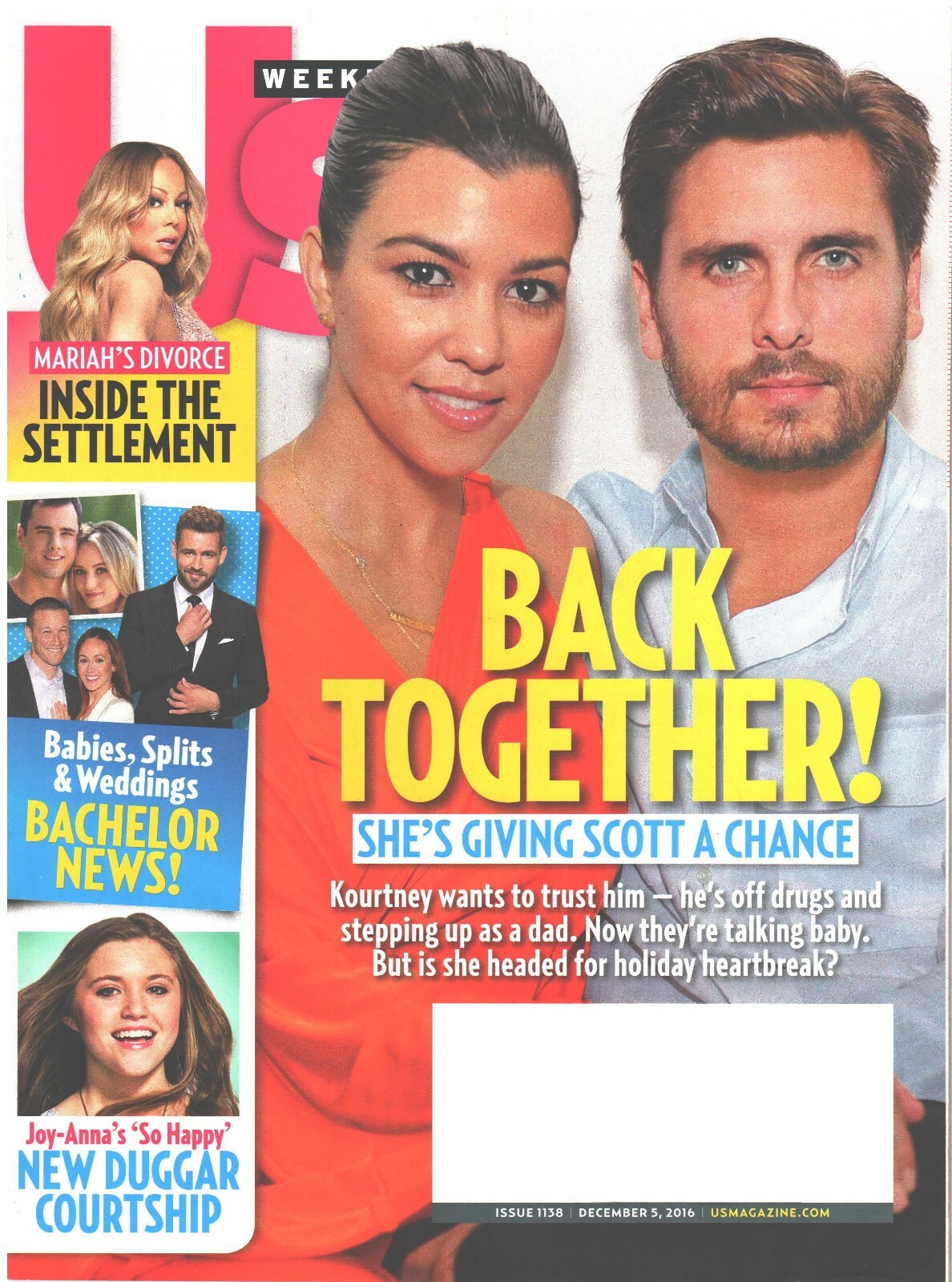 US WEEKLY Magazine December 5 2016 #1138 Kardashian Mariah Bachelor News Duggar