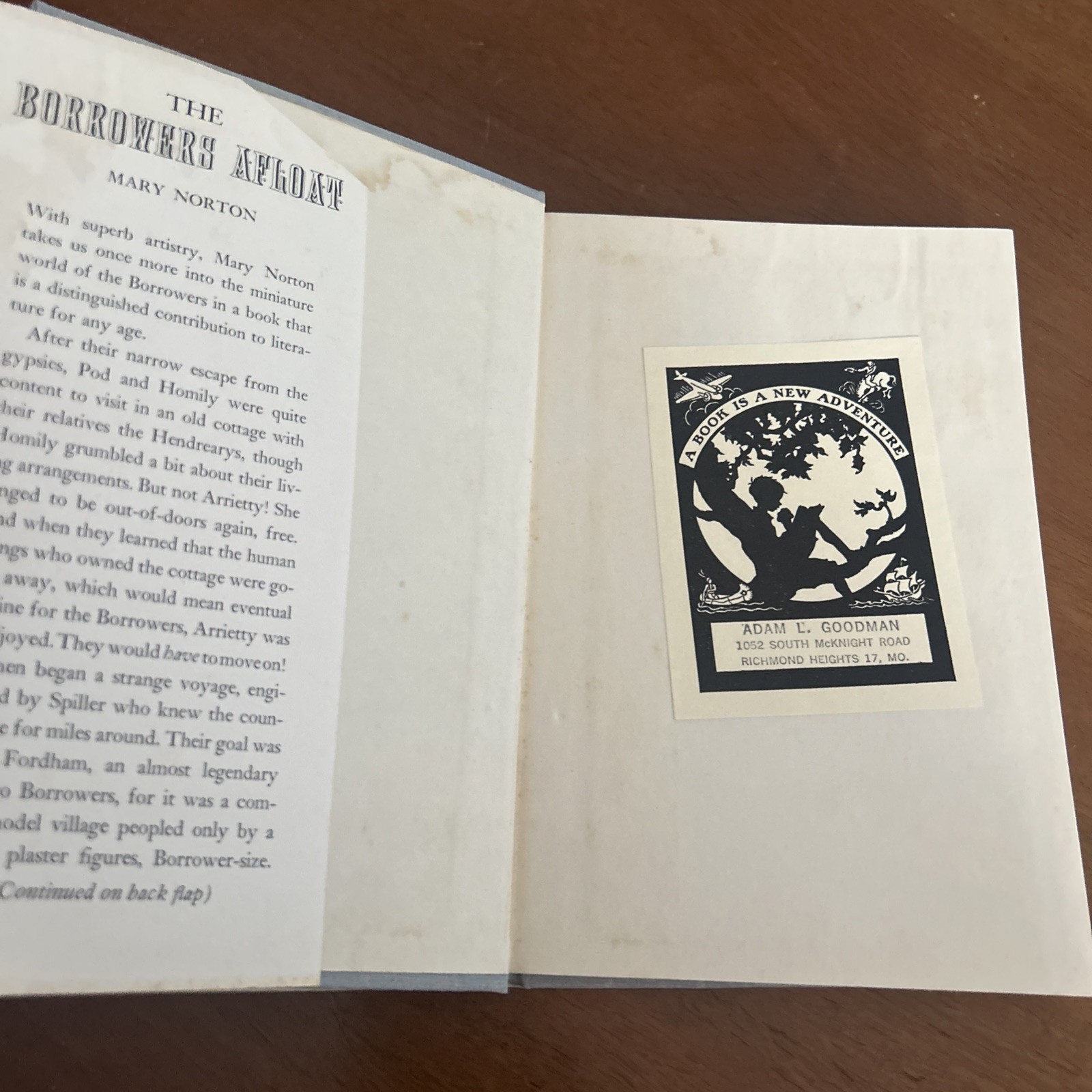 THE BORROWERS AFLOAT by Mary Norton. illus Beth Joe Krush 1959 HCDJ. 1st Edn VG