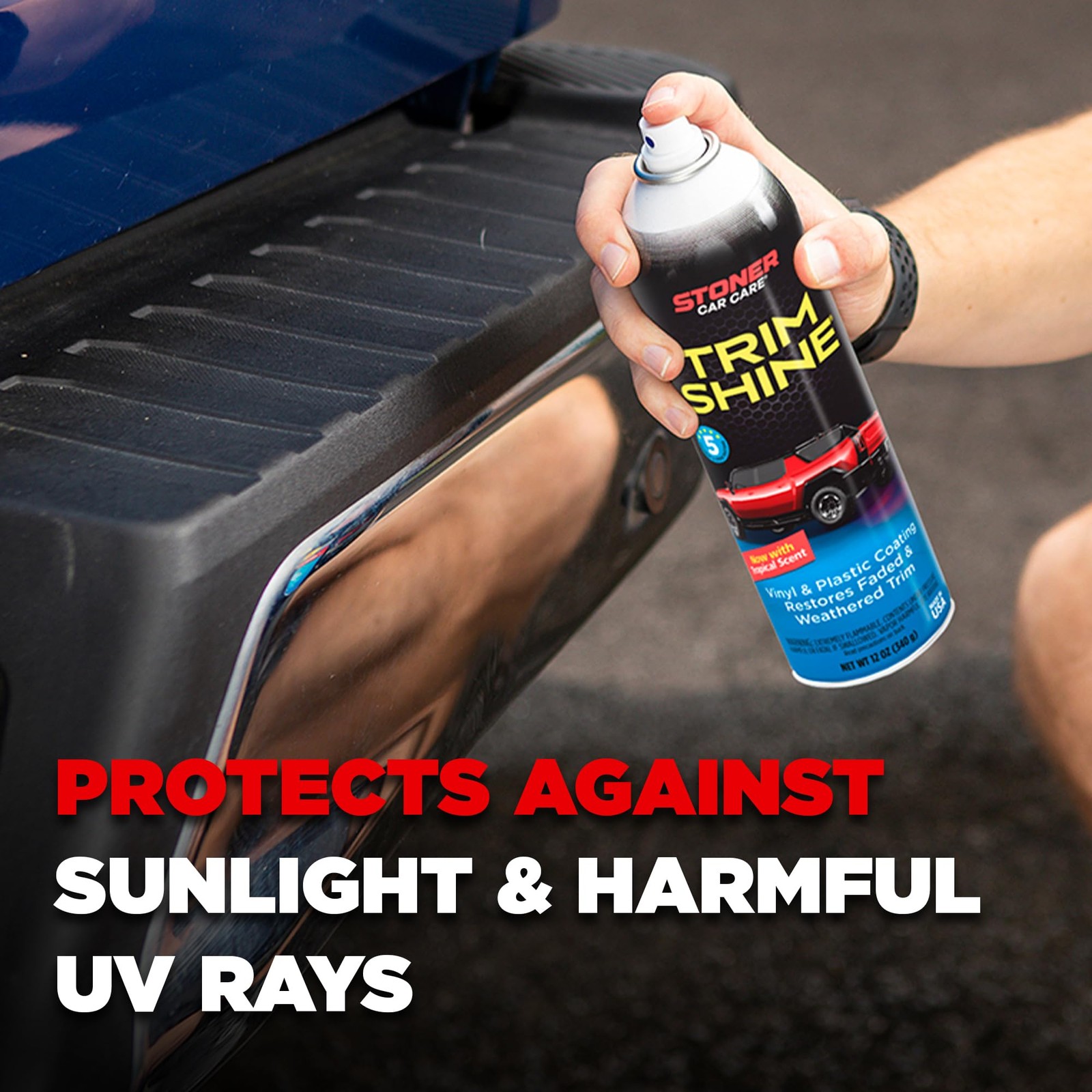 Trim Shine Restorer for Cars – Black Plastic Protectant Coating – 12 oz 6 Pack