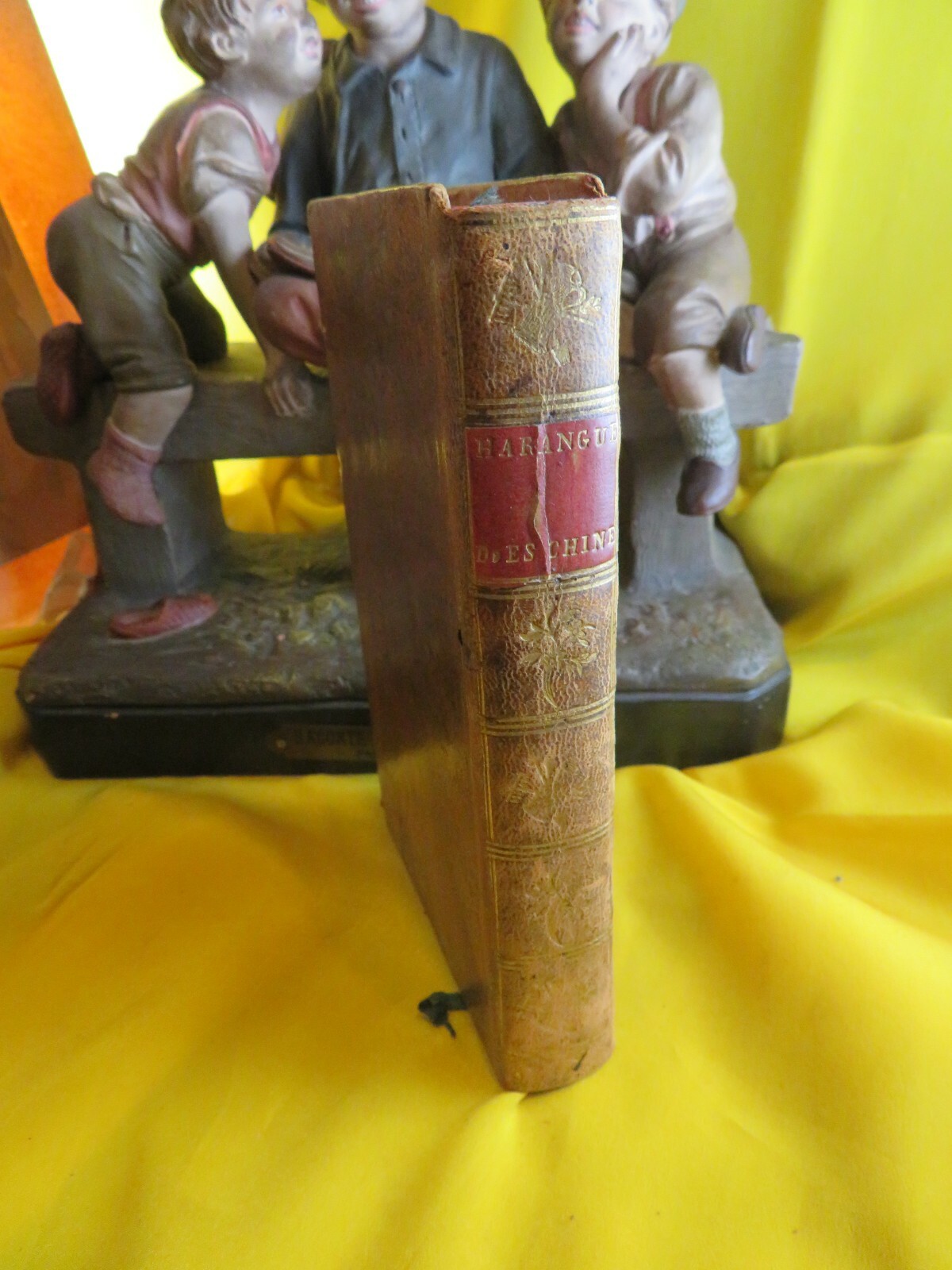 Ancient Book 1764 Harangues of Eschine and Demosthene Millot 16.5cm