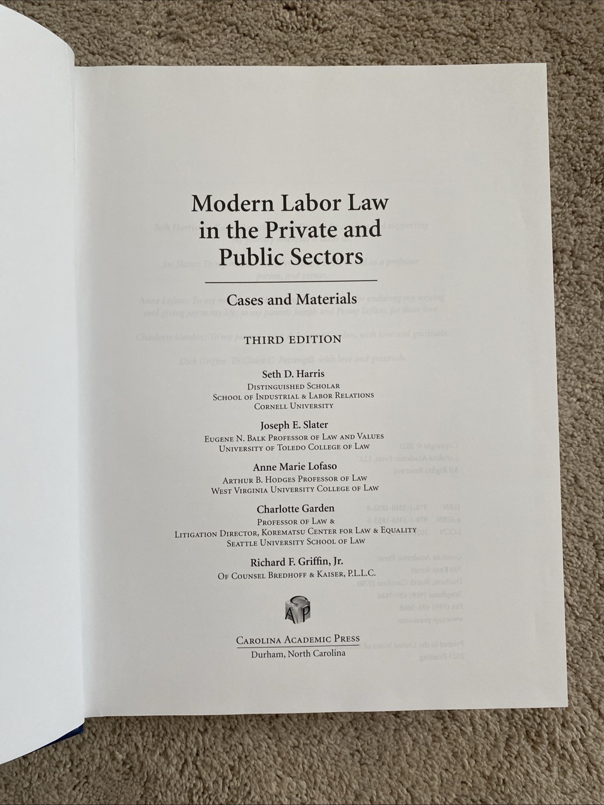 Modern Labor Law in the Private and Public Sectors, Sullivan 3rd Ed 2021