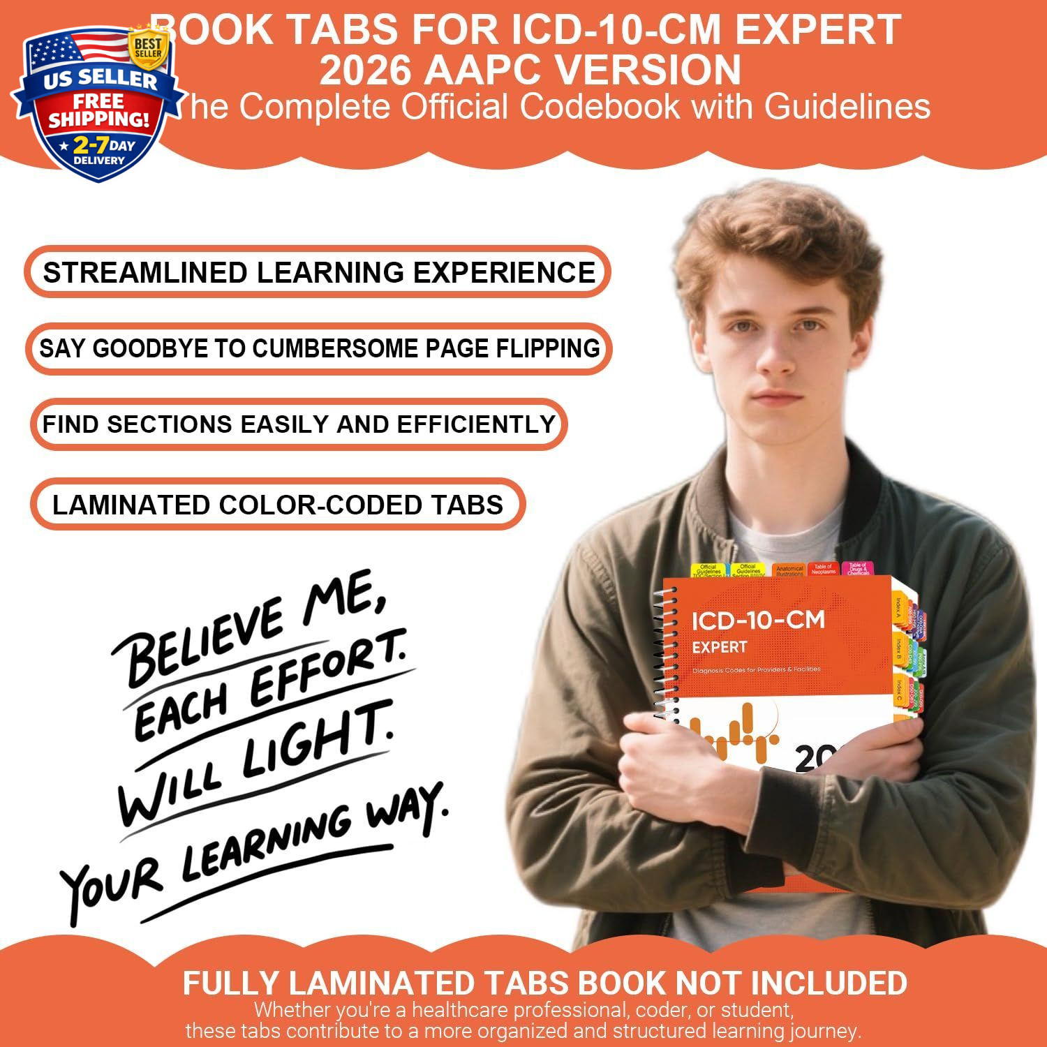 Upgraded Index Tabs for AAPC Version ICD-10-CM Expert 2026 the Complete Official
