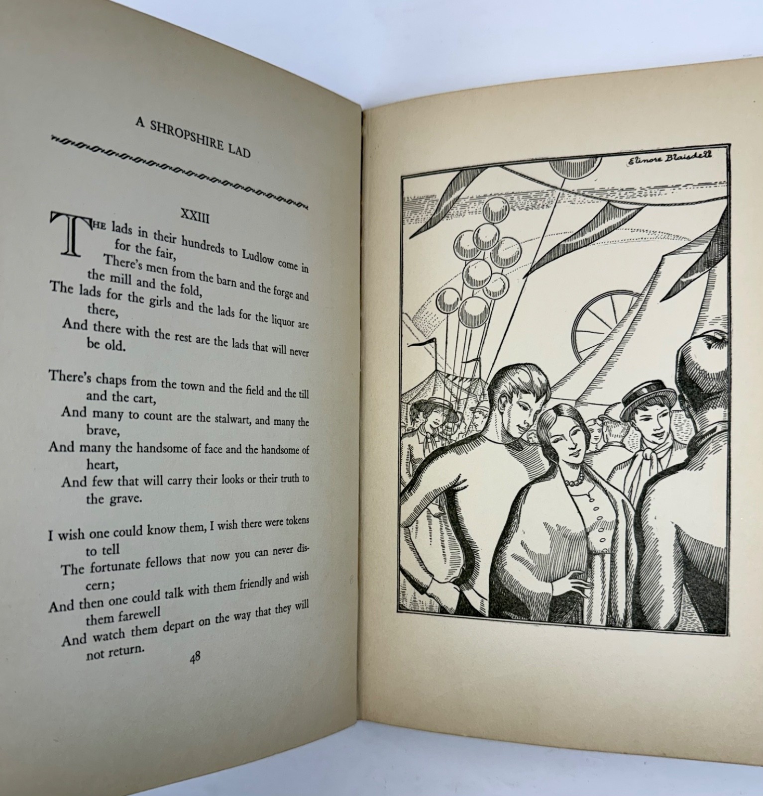 A Shropshire Lad by A. E. Housman 1932 Hardcover Illus. by Elinore Blaisdell