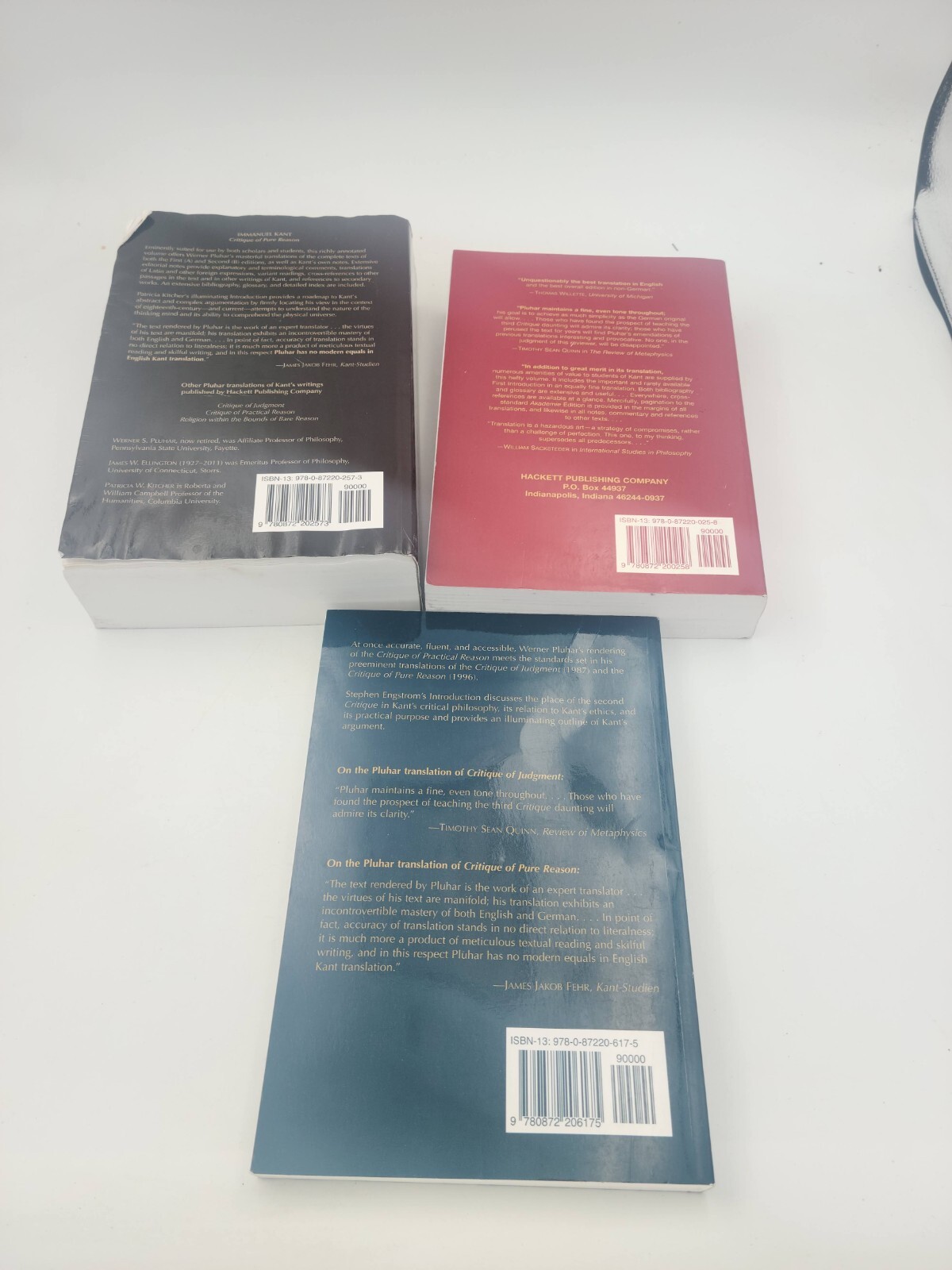 Three Critiques 3-volume Set Vol. 1 Critique of Pure Reason Vol. 2 Kant Immanuel