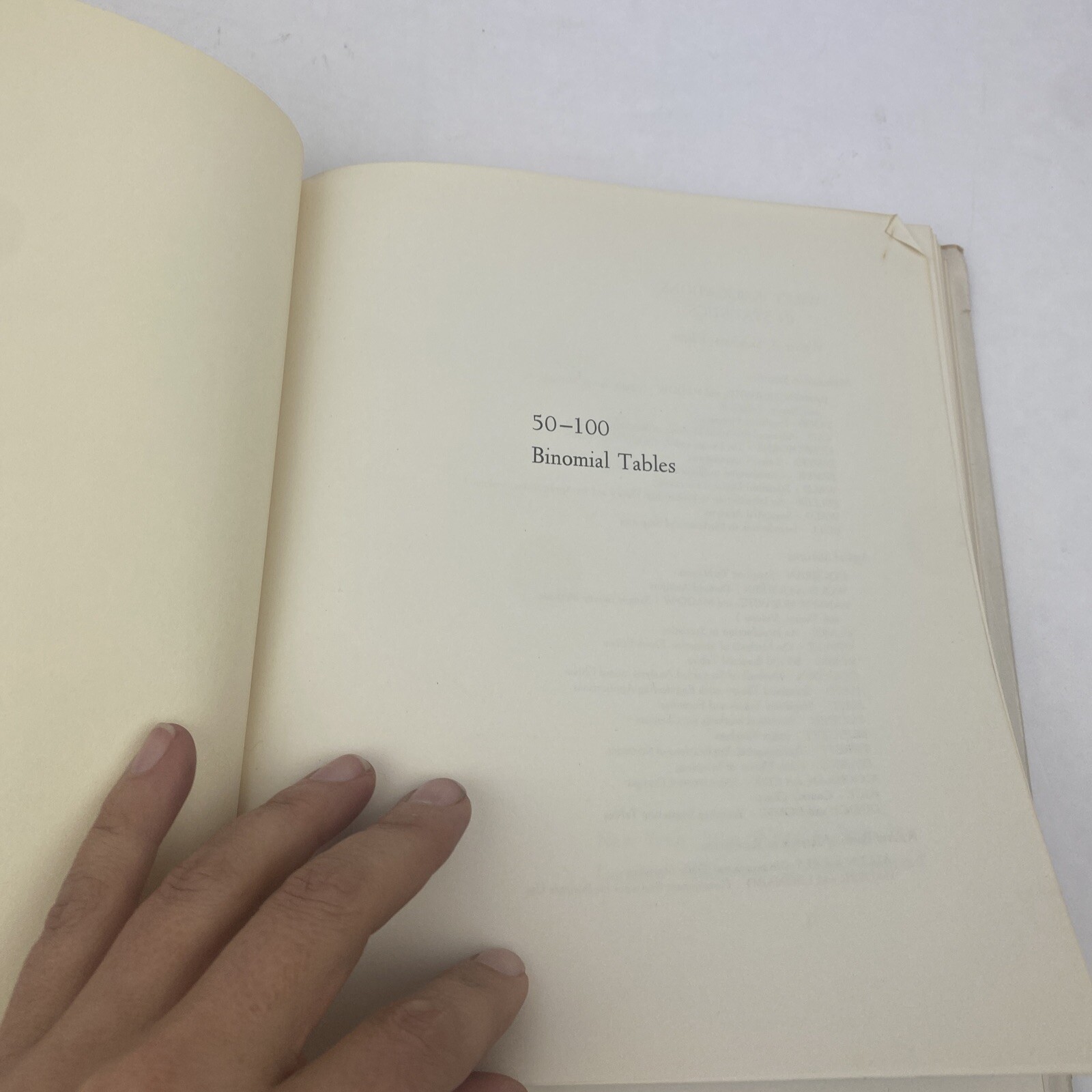 50-100 Binomial Tables by Harry G. Romig 1953 Hardcover Dust Jacket Vintage Bell