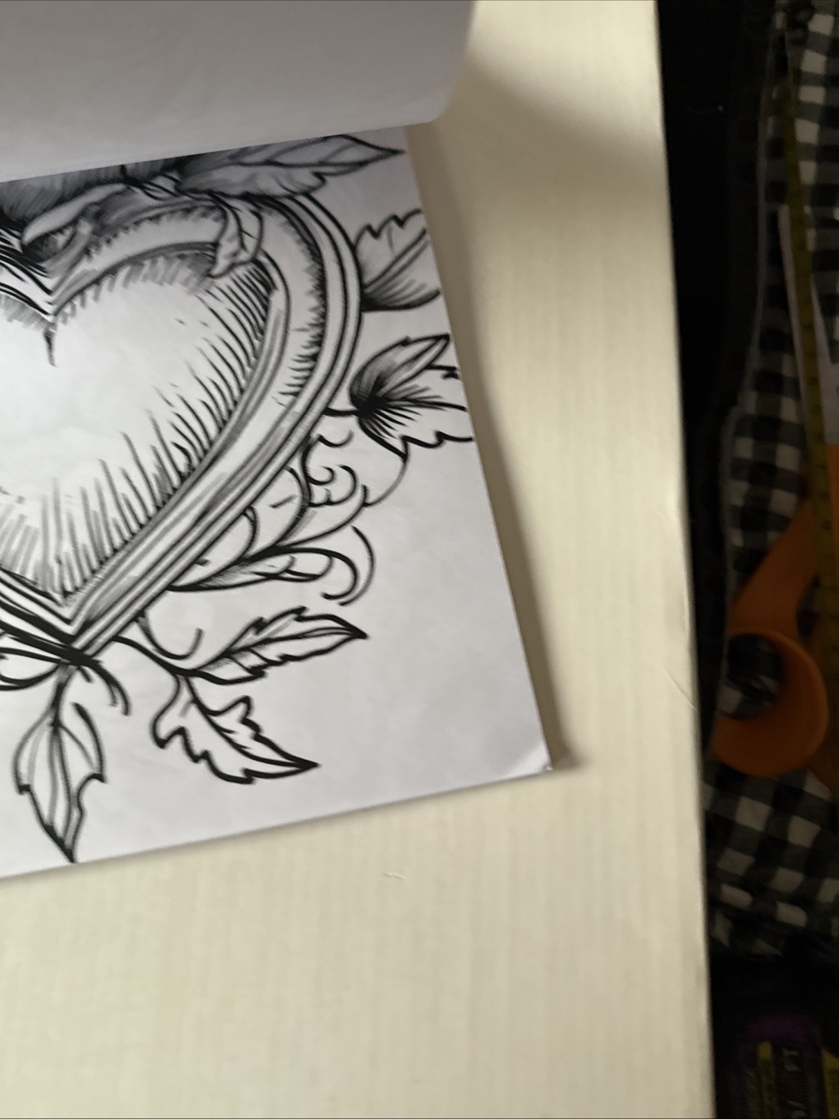 8 1/2 x 11 1/2 adult coloring book Tattoo NEW Shipping Included