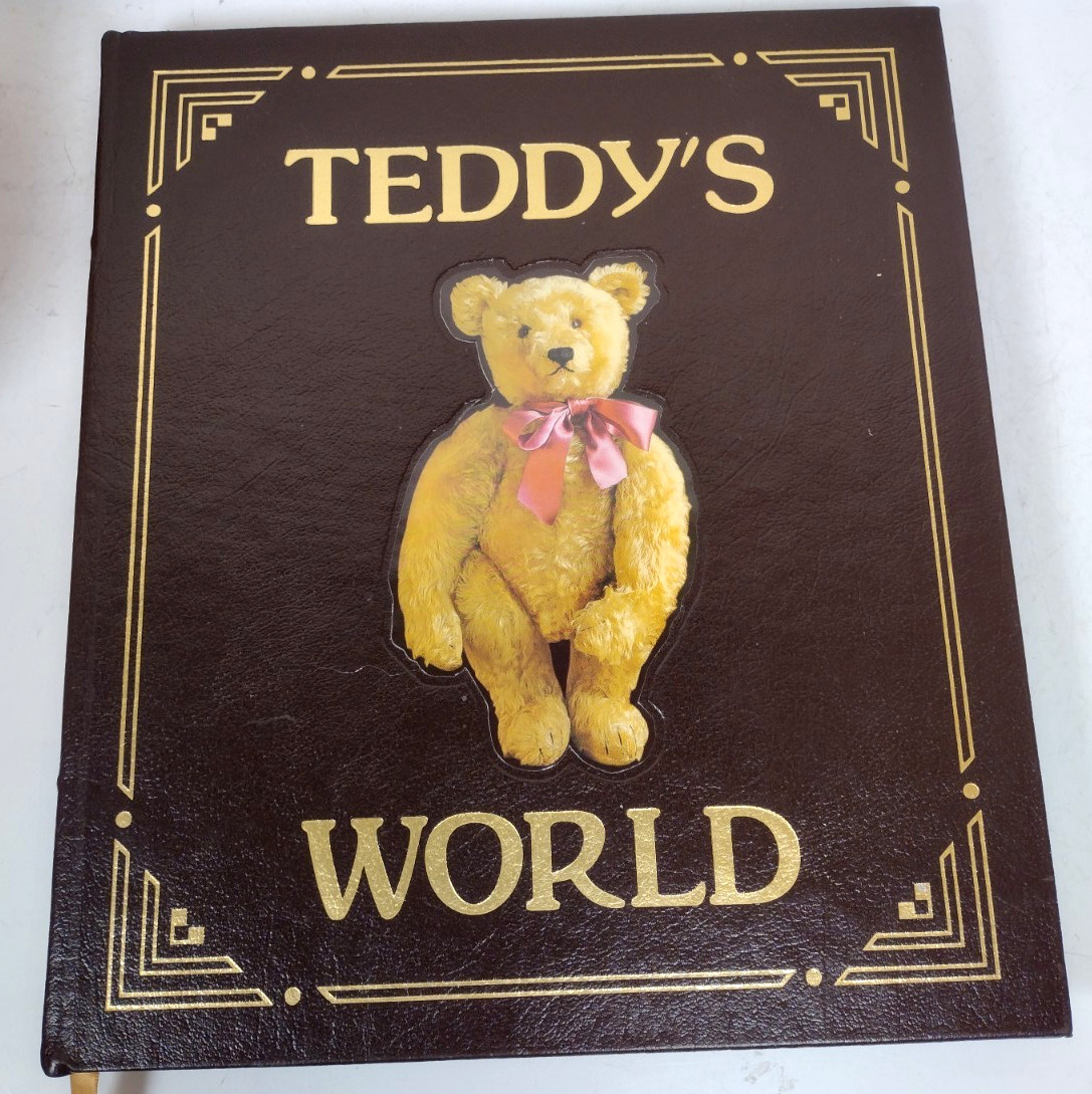 Teddy’s World First Edition Leather Bound Illustrated Book Vintage Collectible