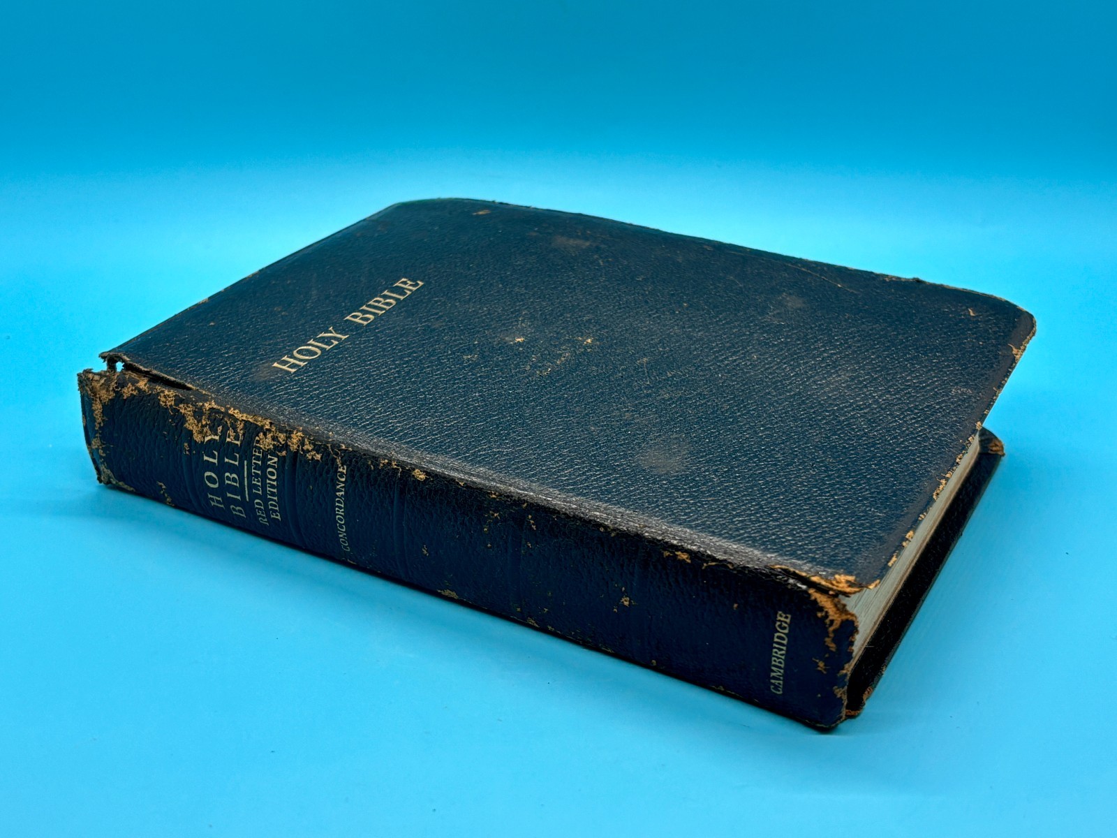 Cambridge Cameo KJV Holy Bible Black French Morocco Red Letter Indexed 16mo