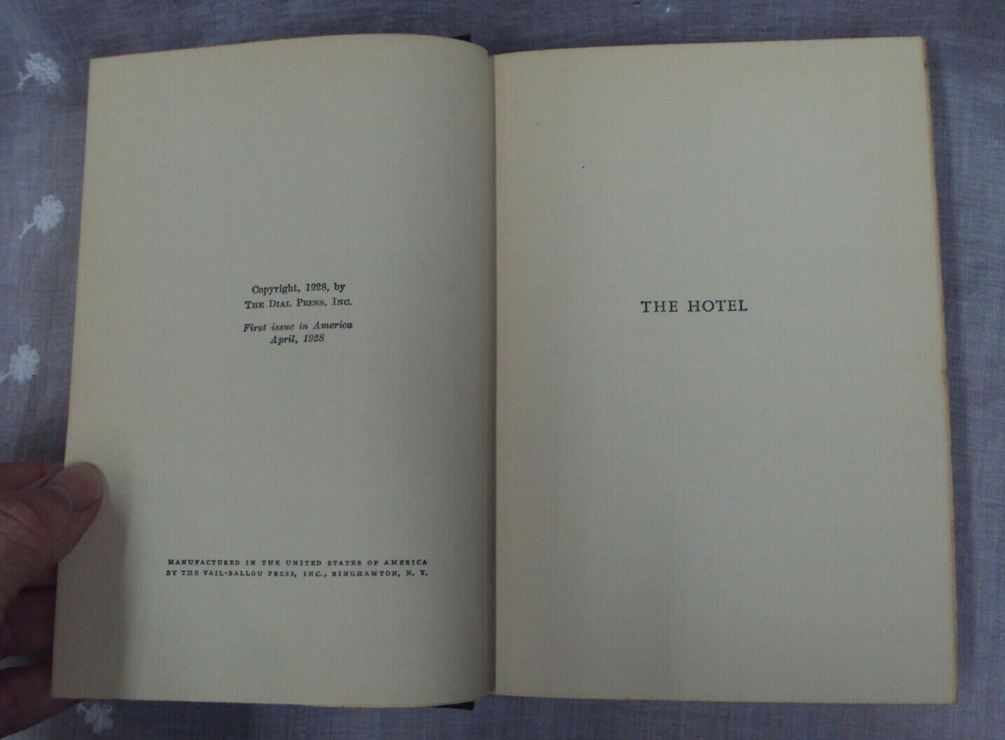 Vtg THE HOTEL ~ Elizabeth Bowen ~ 1928 The Dial Press HC