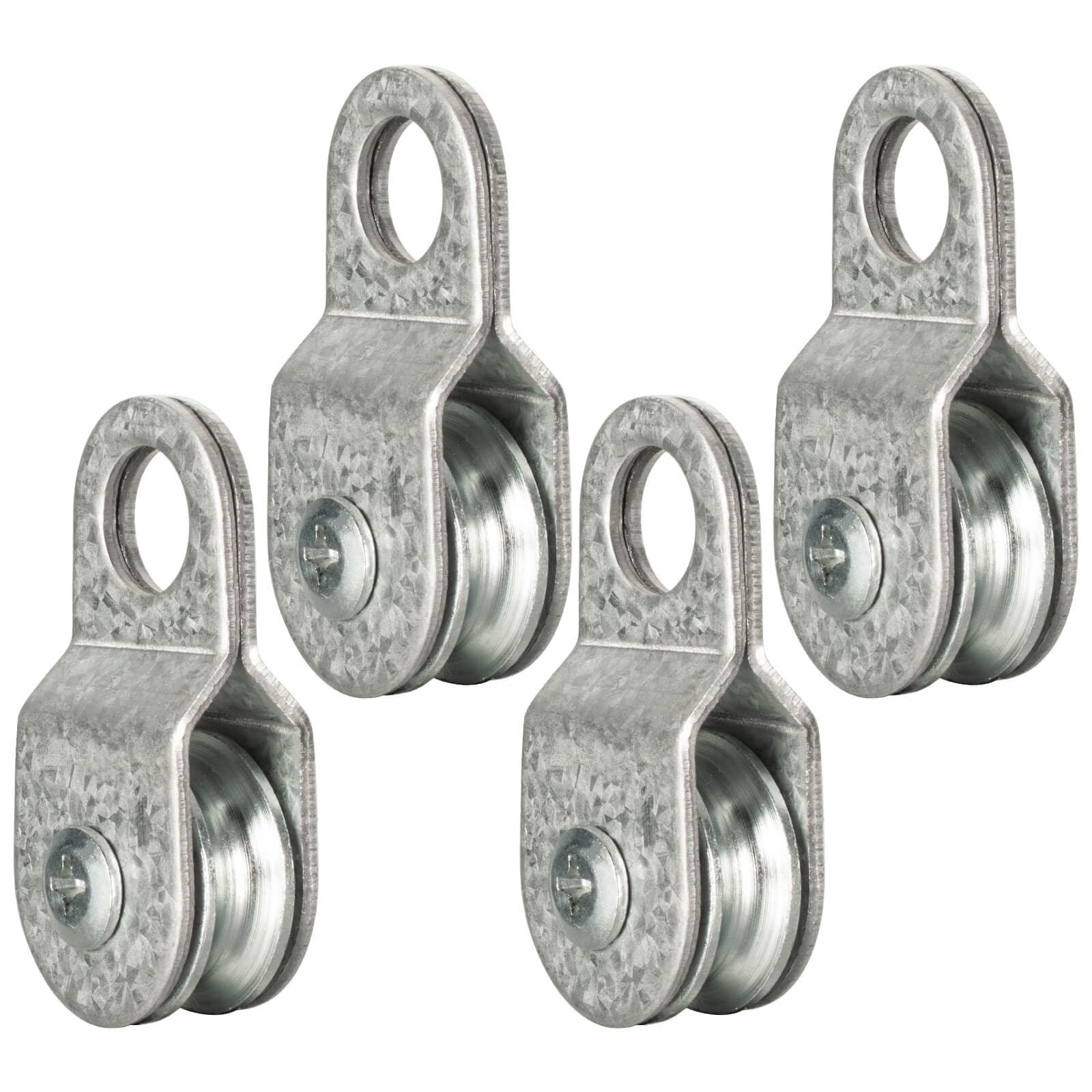 SHINICO 4 Pack Small Snatch Cable Pulley Block for 6mm / 0.23 Inch Wire…