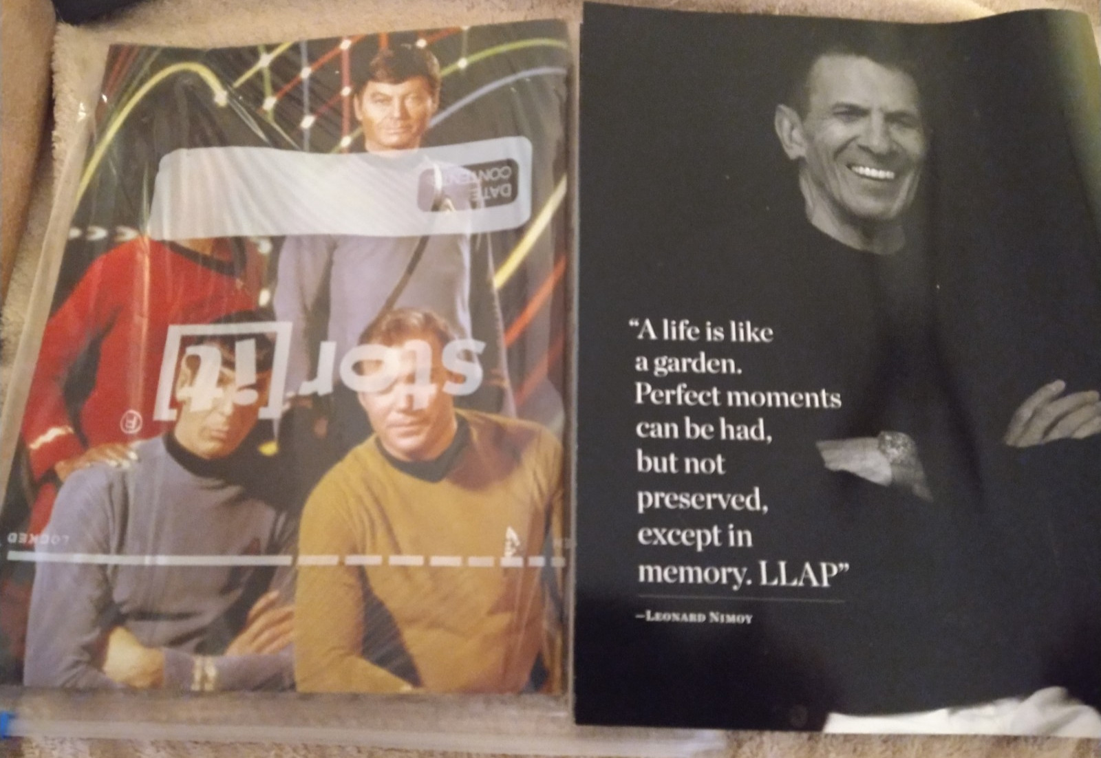 STAR TREK Leonard Nimoy SPOCK & Captain Kirk CBS Magazine 2pc set NEWS STAND