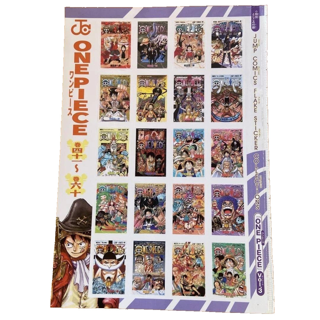ONE PIECE Flake Sticker Collections Vol.1-5 Complete Set Manga Covers 1-100
