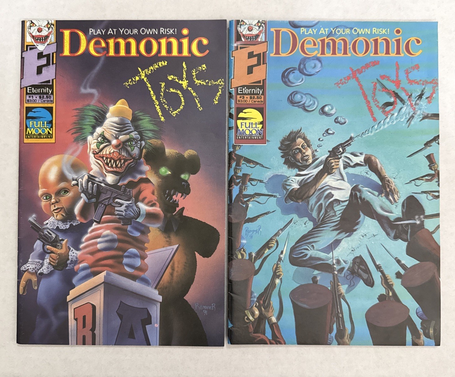 Demonic Toys #1 & #3 Eternity Comics (1992)