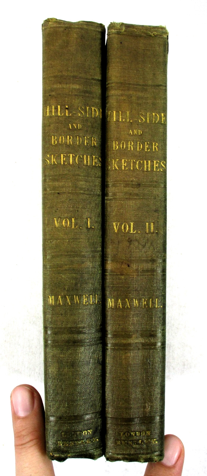 “Hill-Side and Border Sketches” W H Maxwell – 1847 HC 2 vol. set Richard Bentley