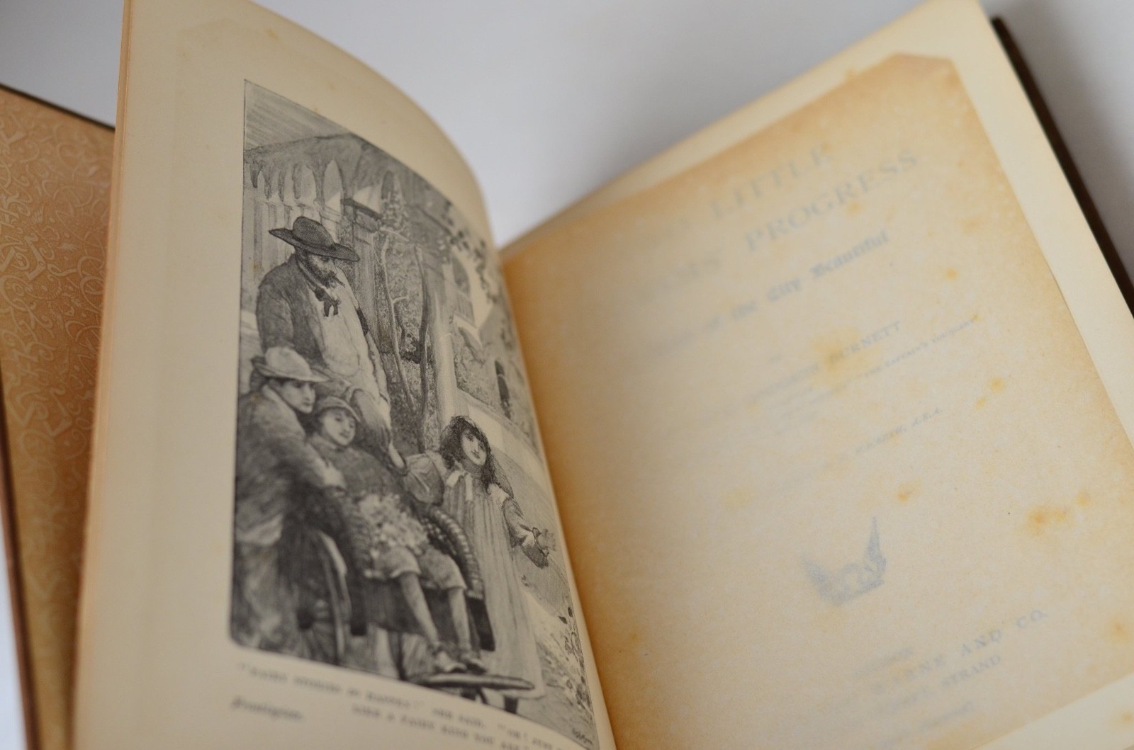 Antique Victorian Binding Two Little Pilgrim’s Progress Frances Hodgson Burnett