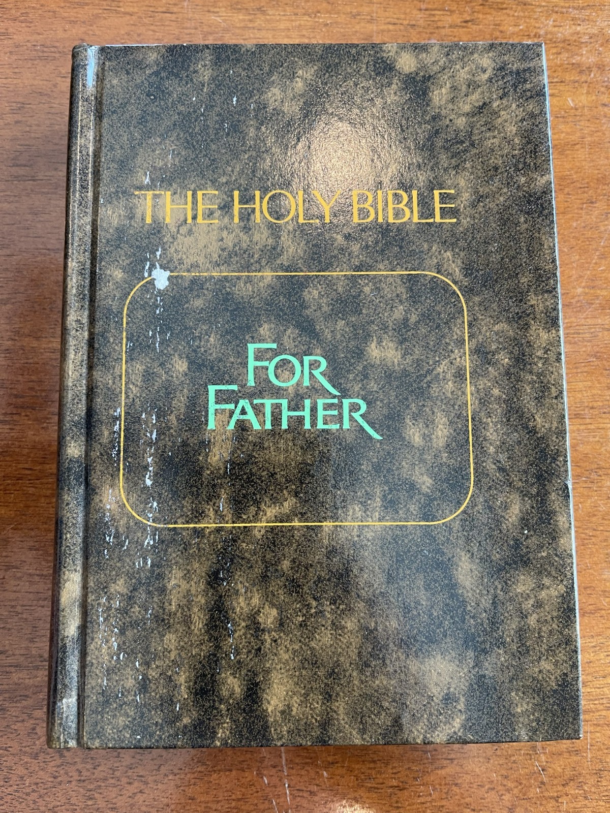 The Holy Bible for Father Brown Marbled Hardcover KJV Unmarked Presentation Page