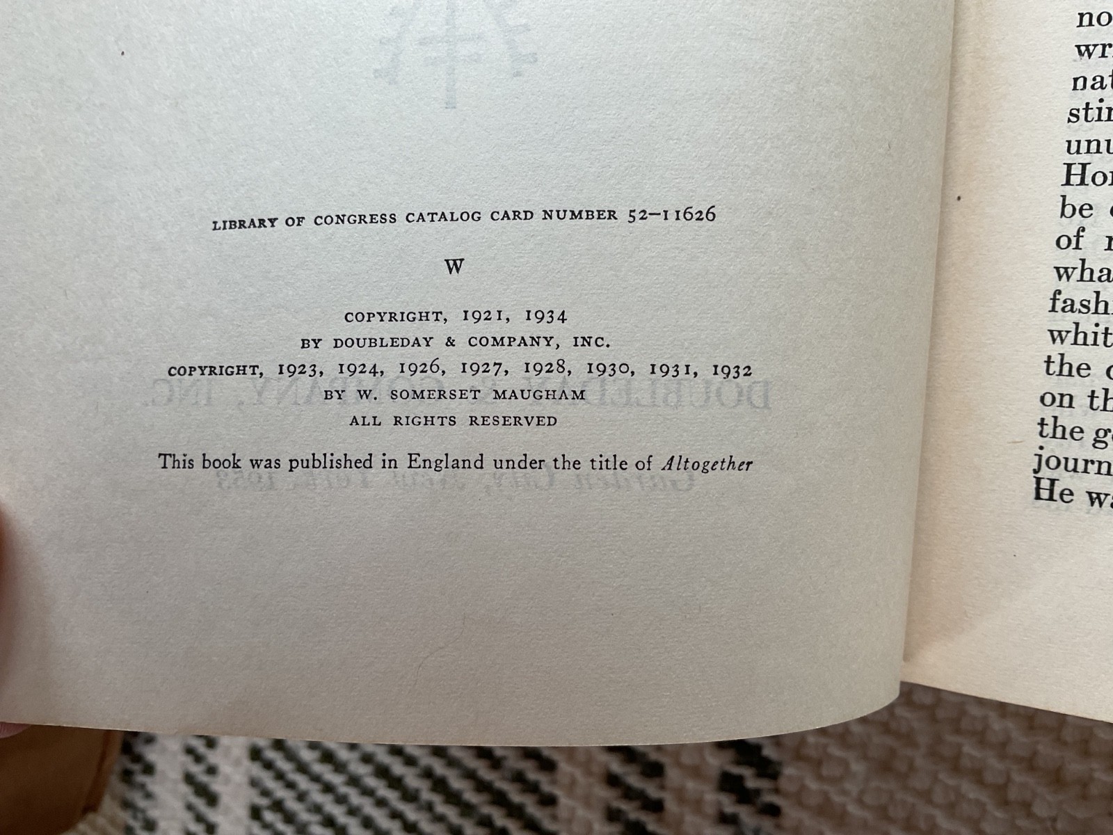 The Complete Short Stories of W. Somerset Maugham 1 & 2 HC No Slipcover 1953 VG+
