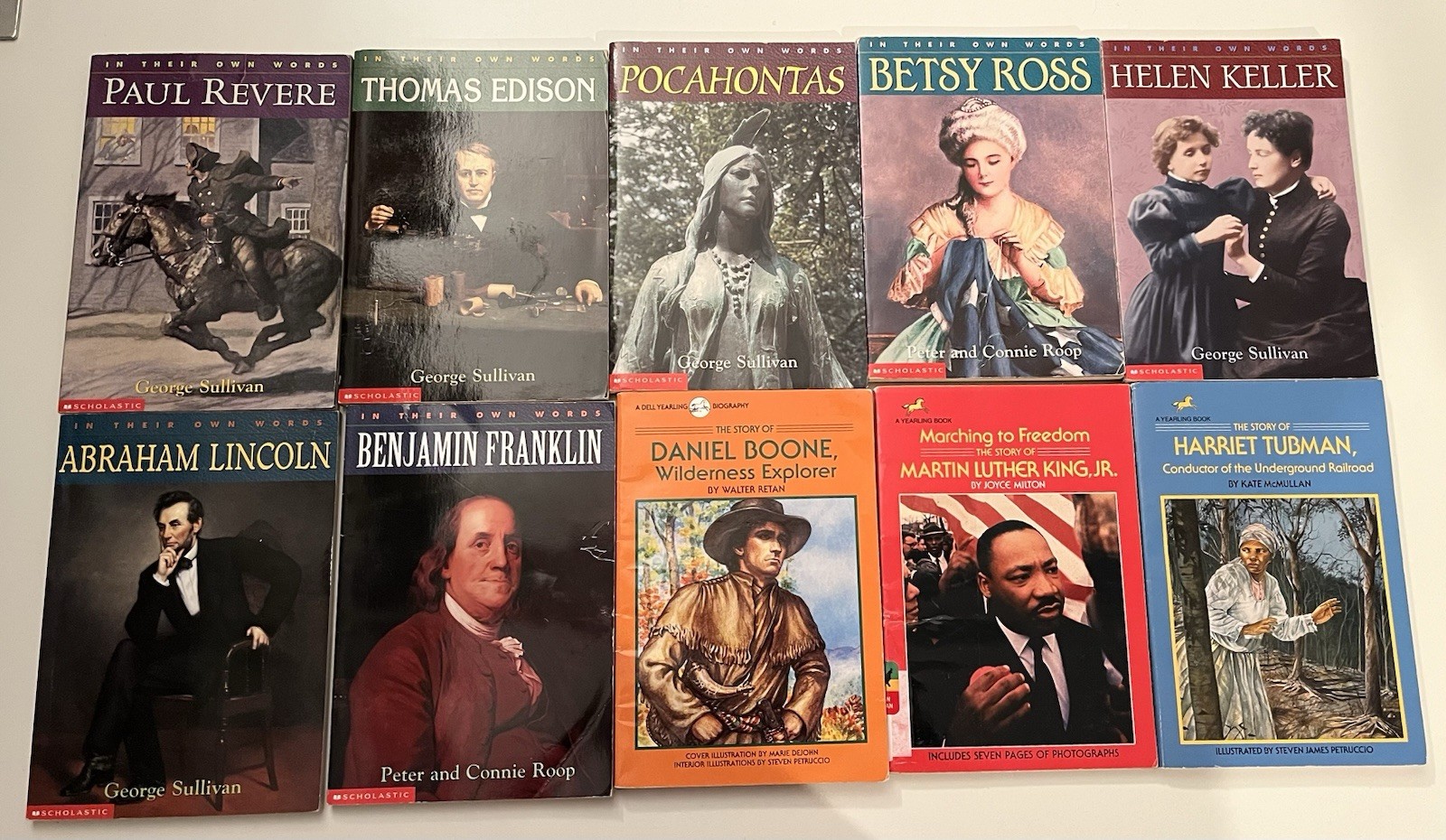 Lot of 10 In Their Own Words and The Story of Scholastic Reference Biographies
