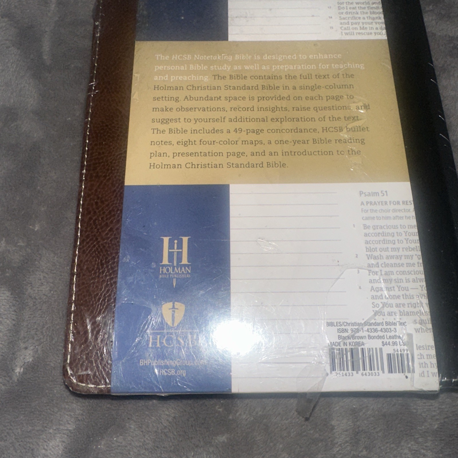 NEW HCSB Notetaking Bible By Holman Bible Publishers Christian Standard *READ*