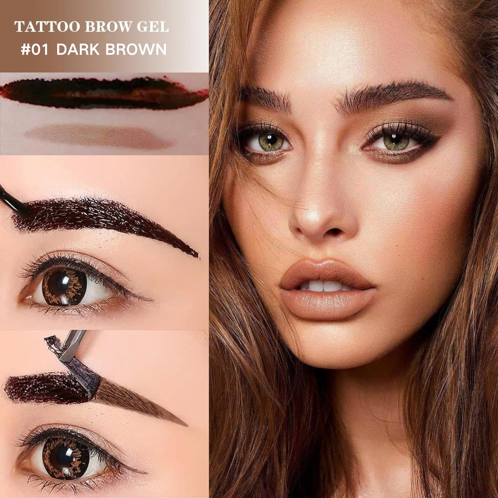 2 Pcs Dark Brown Easy Peel Off Eyebrow Gel, 1 Ounce (Pack of 2), brown