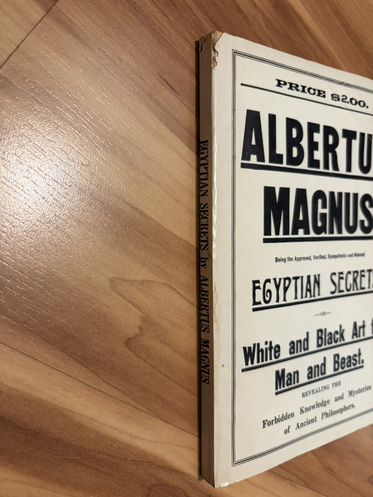 VTG Magic Book Albertus Magnus Egyptian Secrets White & Black Art For Man Beast