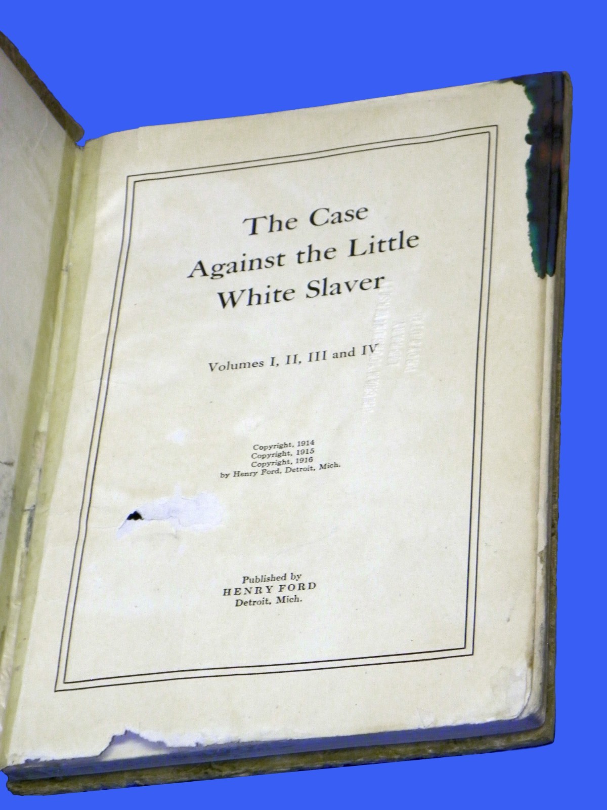 1916 Case Against The Little White Slaver Vol 1 2 3 4 Hardcover Cigarettes Henry