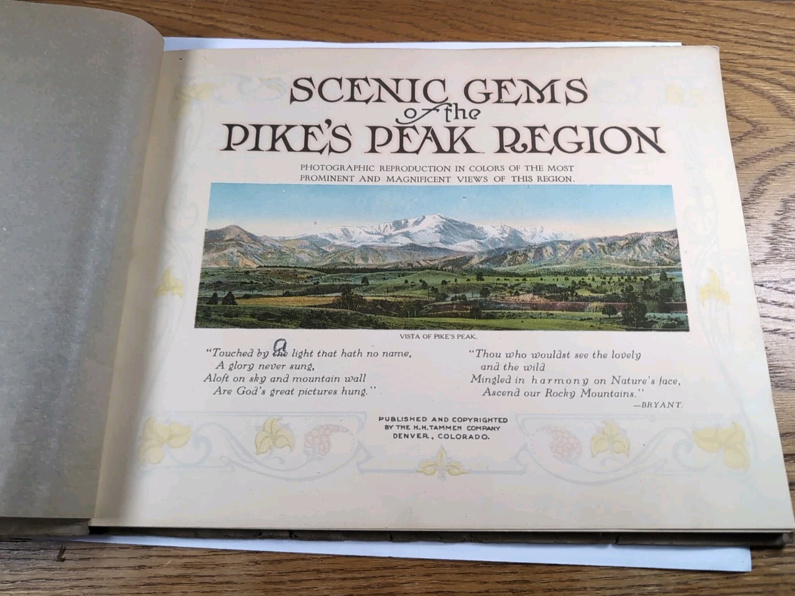 The Pike’s Peak Region Published By H. H. Tammen Co. Denver CO 10.5″x8.5″x .25″