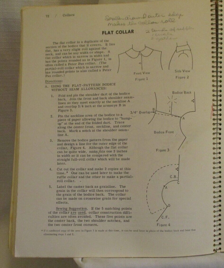 Flat Pattern Methods 2nd Ed. by Norma R. Hollen 1967 Spiral Bound PB (SKU# 4632)