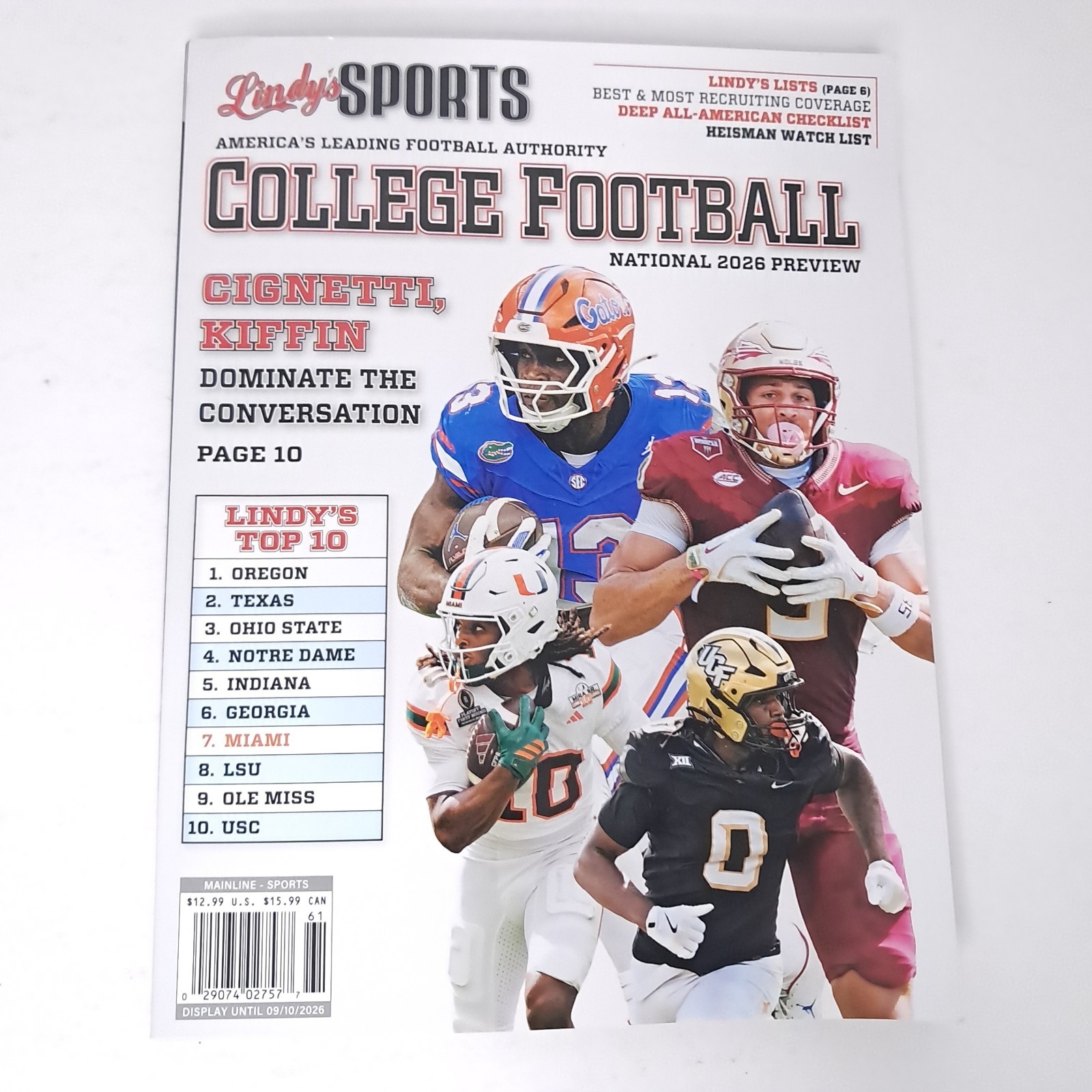 2026 COLLEGE FOOTBALL PREVIEW Special Edition LINDY’S SPORTS GATORS Miami NATION